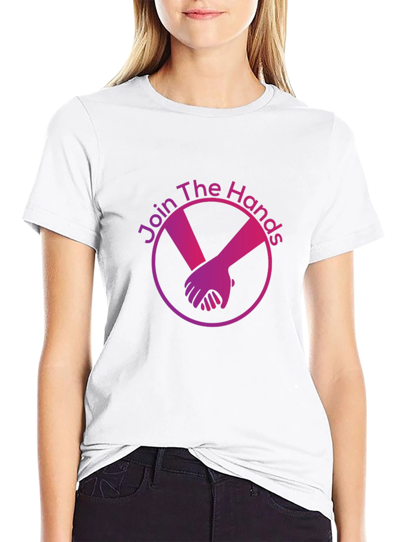 Join The Hands Black Graphic T-Shirt