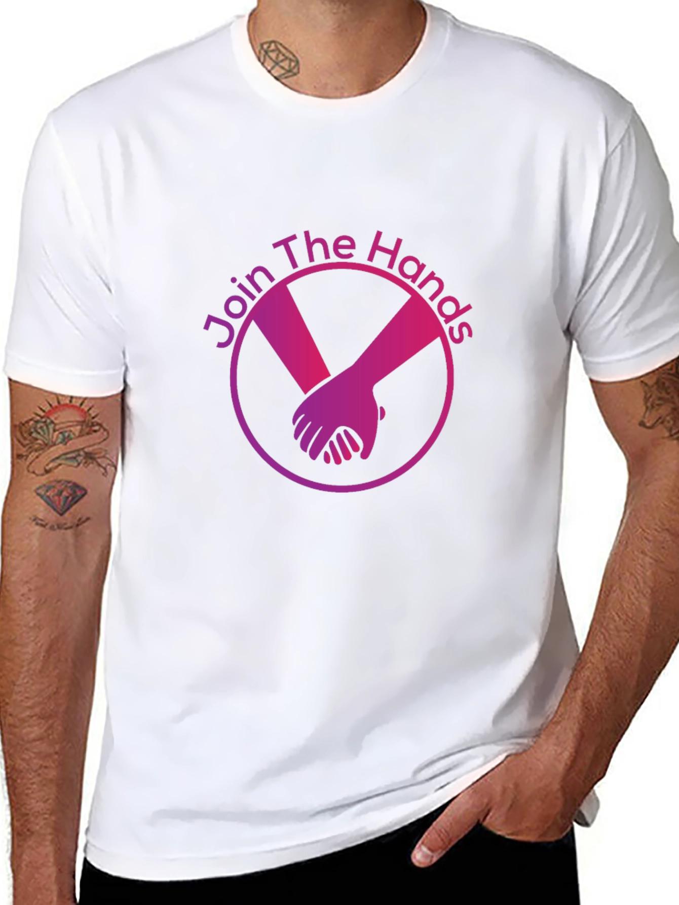 Join The Hands Black Graphic T-Shirt