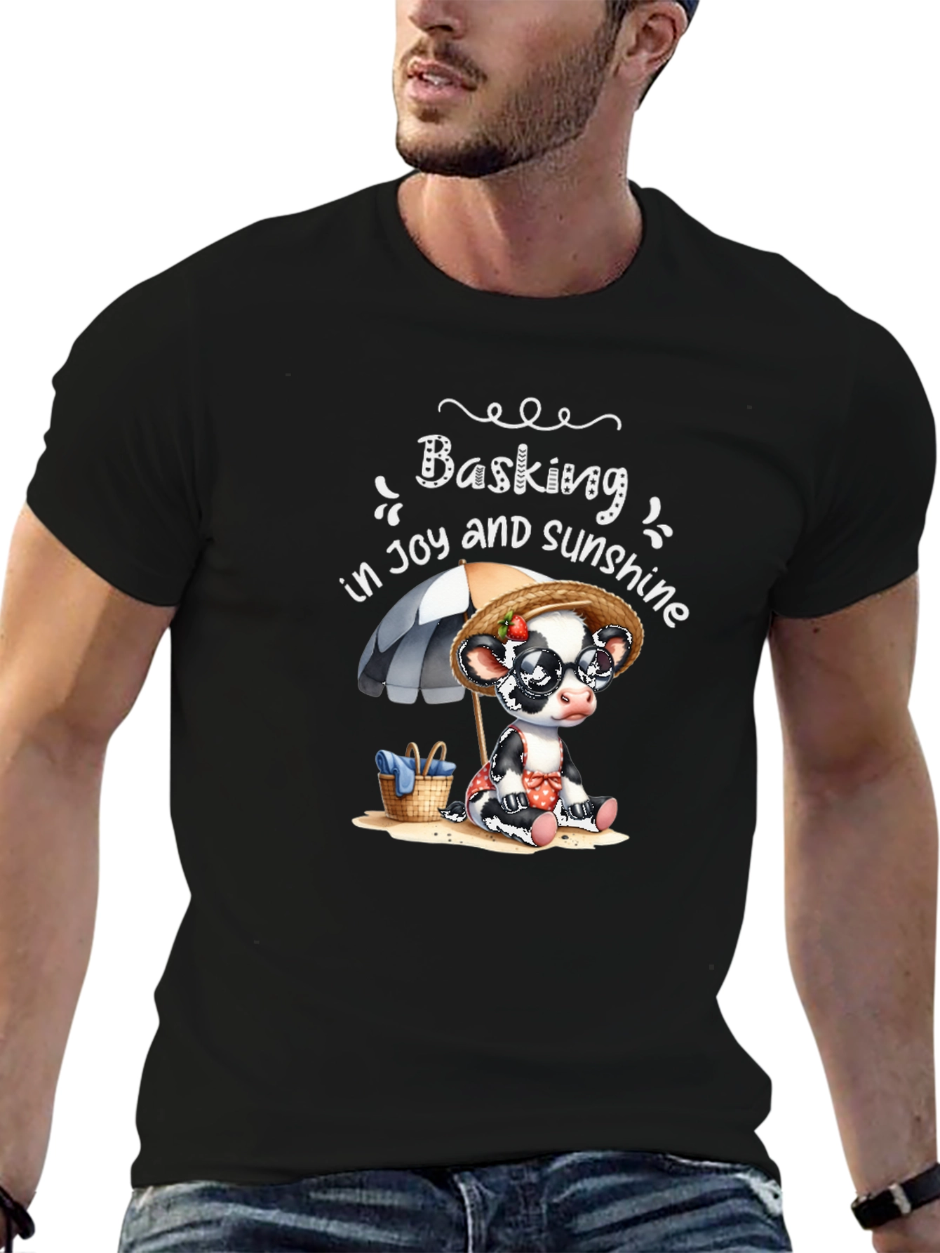 Basking in Joy Cow Graphic Tee
