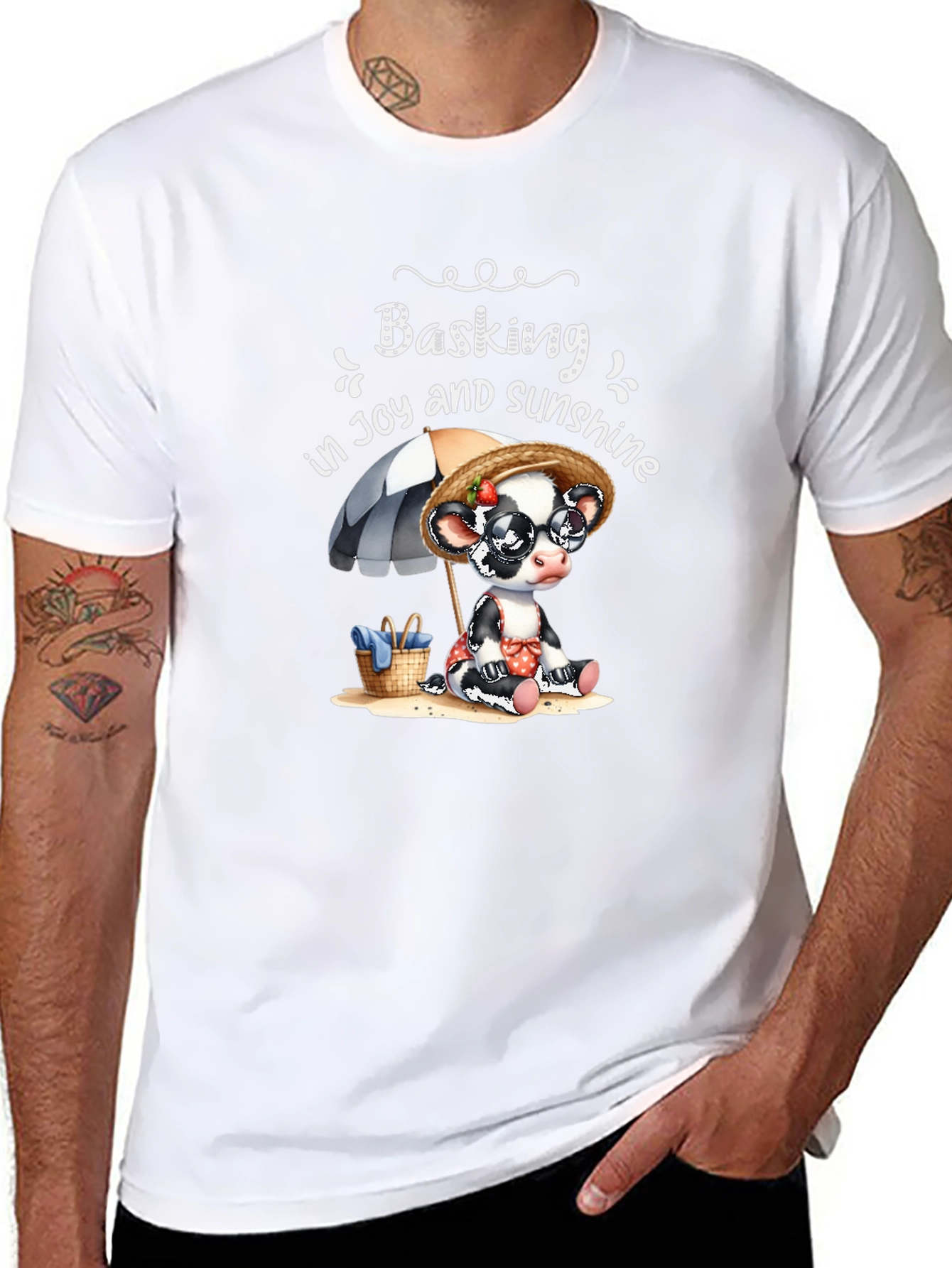 Basking in Joy Cow Graphic Tee