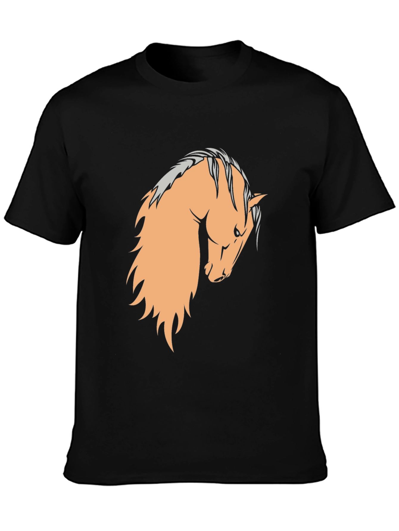Black T-Shirt with Horse Graphic