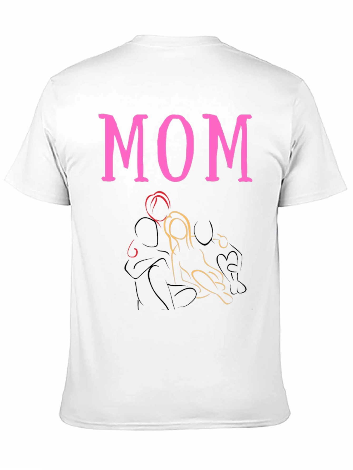 Pink MOM Graphic Print Black T-Shirt