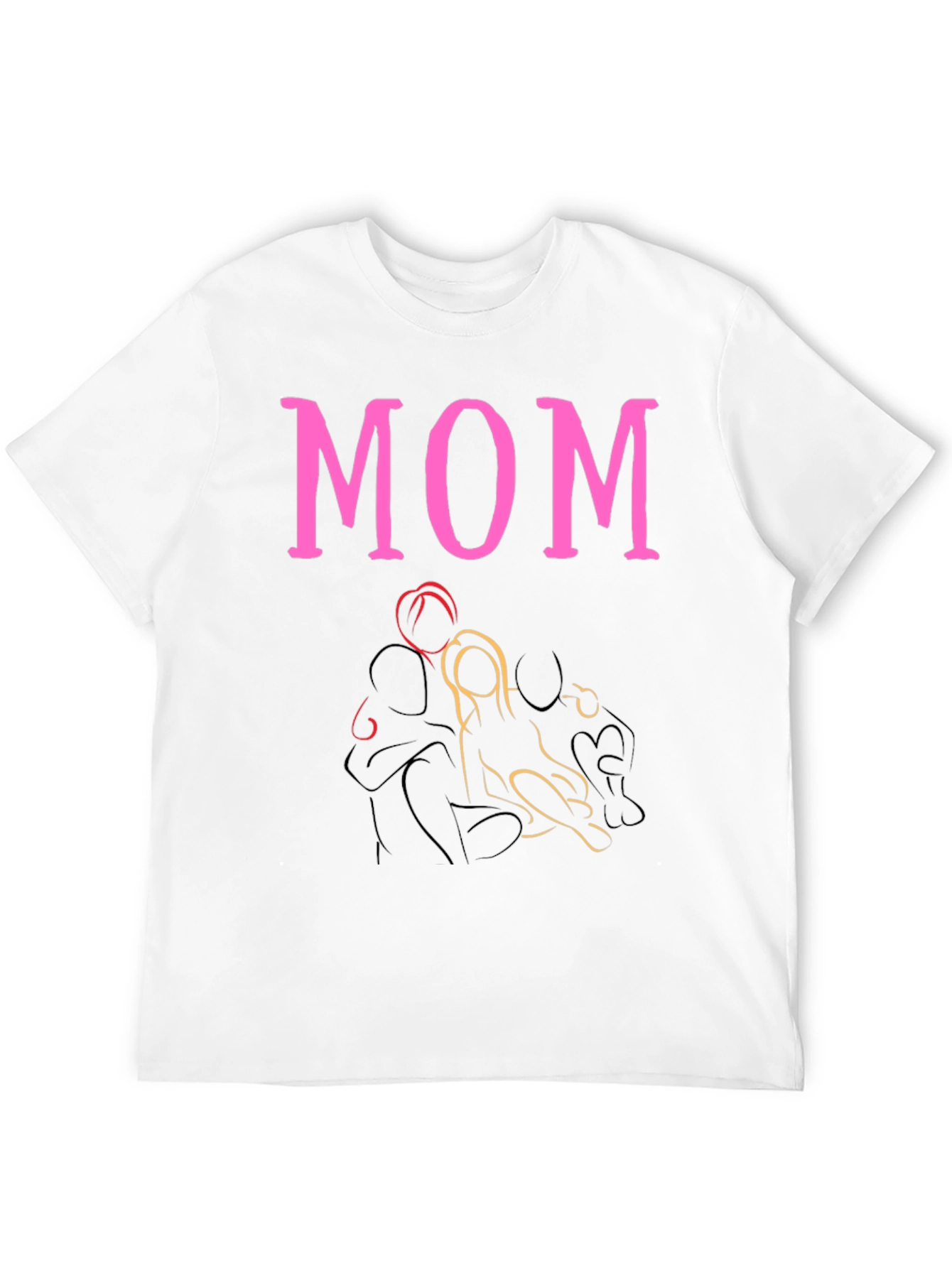 Pink MOM Graphic Print Black T-Shirt