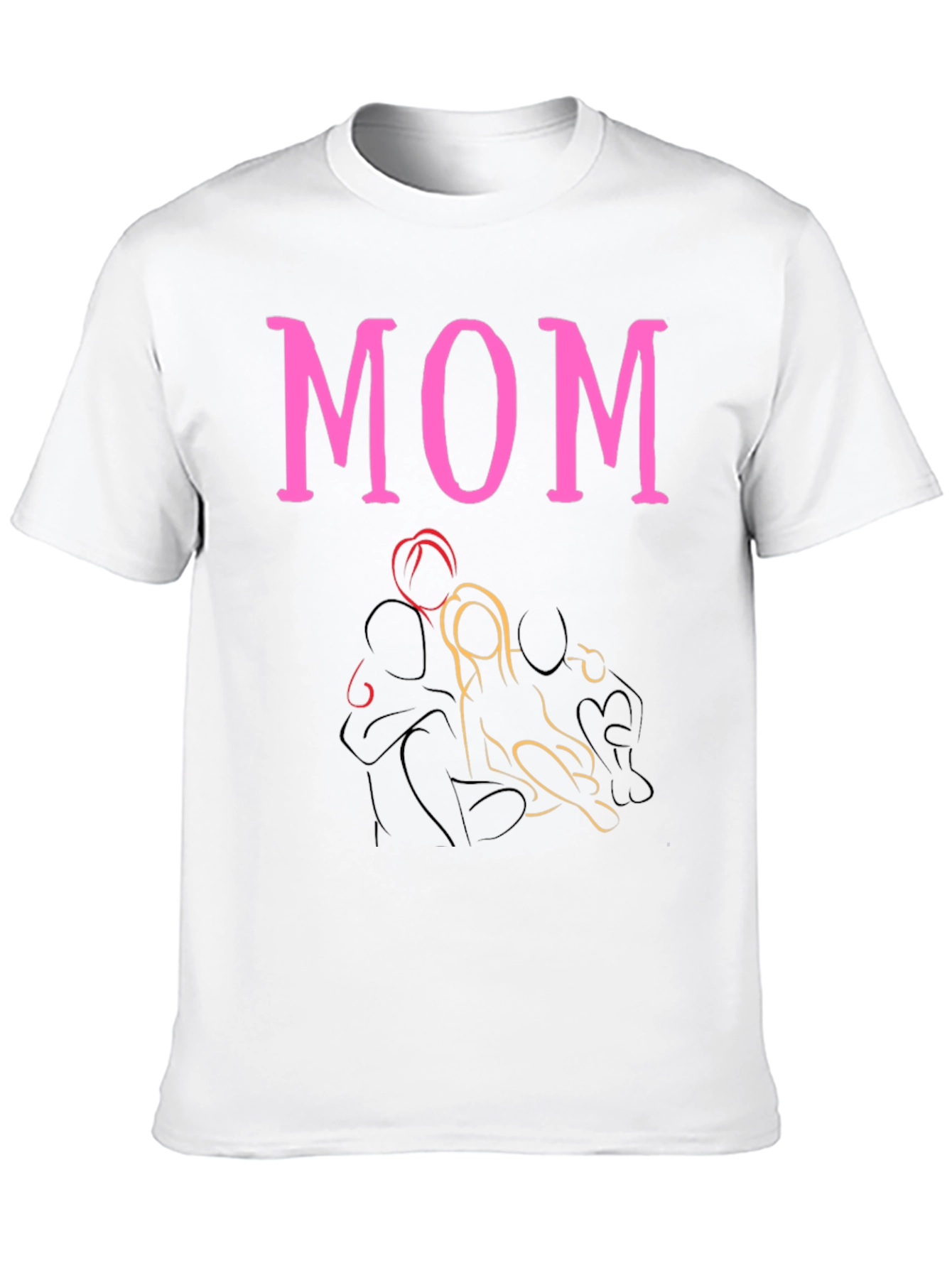 Pink MOM Graphic Print Black T-Shirt