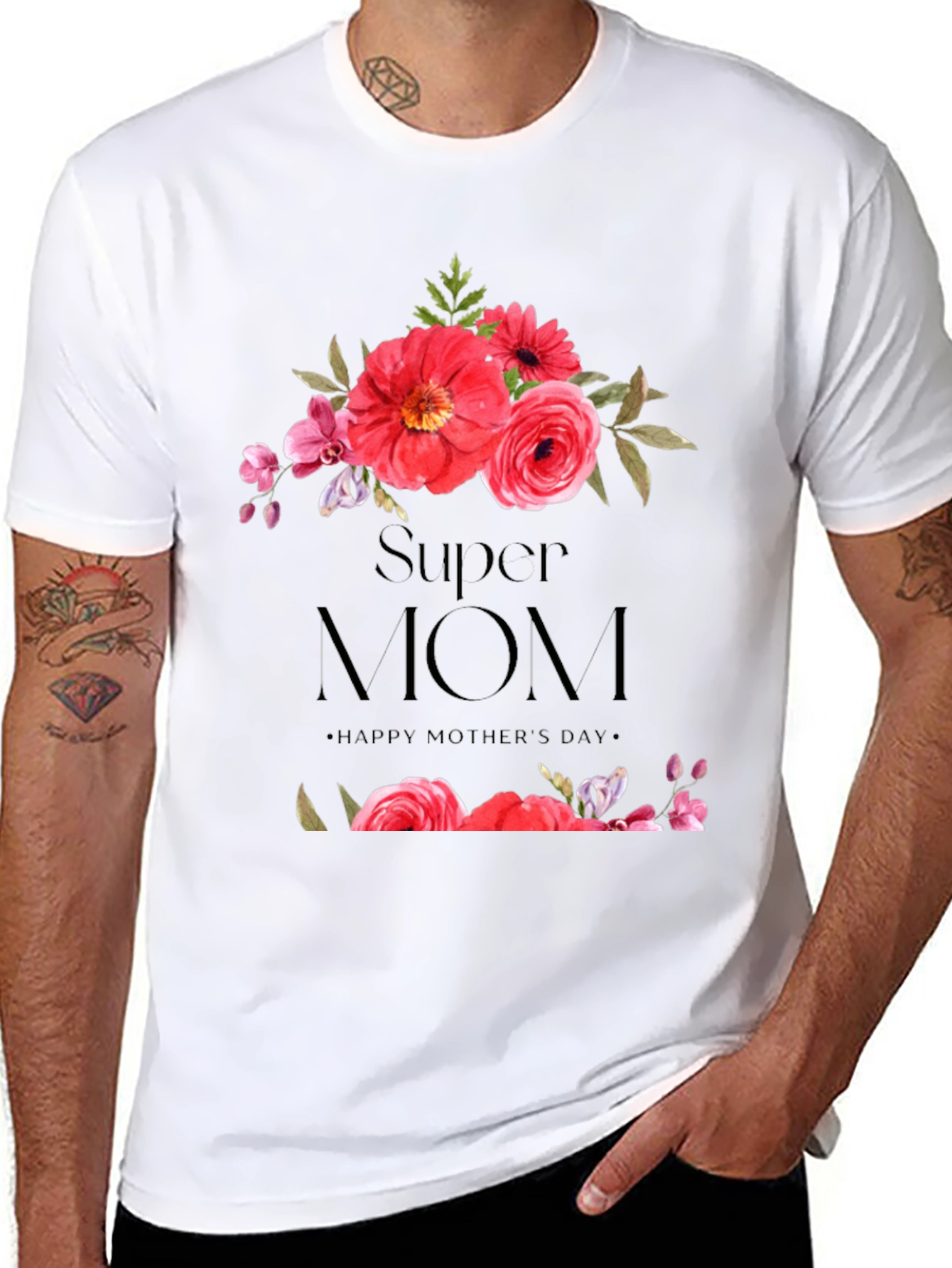 Super Mom Floral T-Shirt - Mothers Day Gift