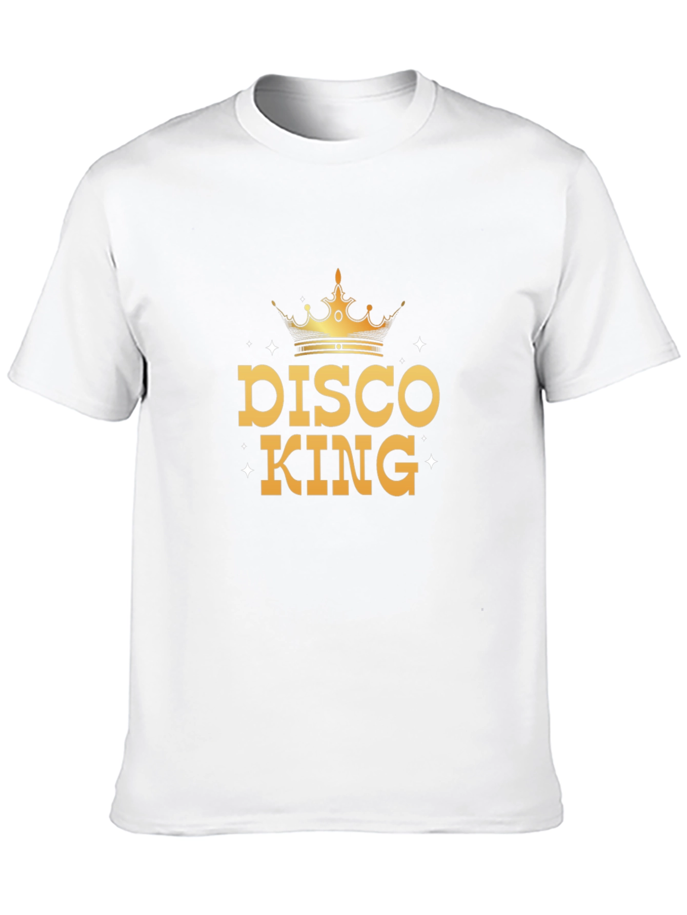 Disco King Black T-Shirt with Gold Crown Design