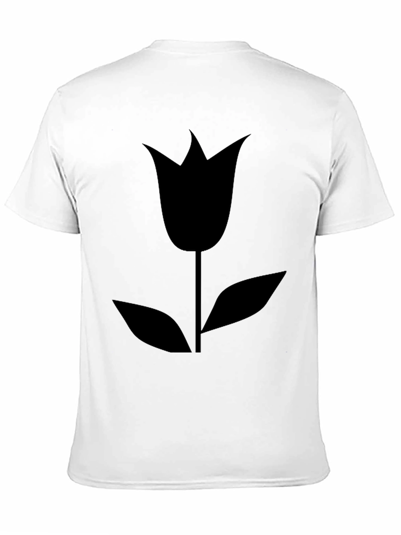 Minimalist Black Tulip Graphic Tee