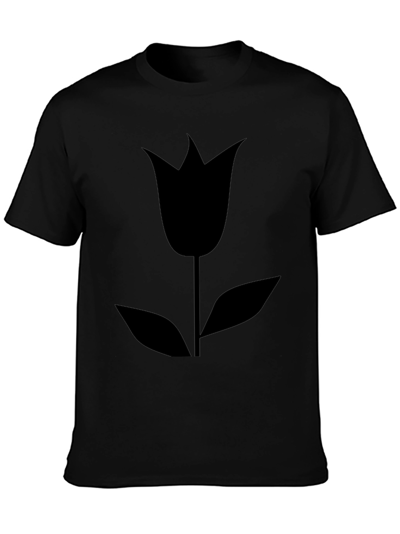 Minimalist Black Tulip Graphic Tee