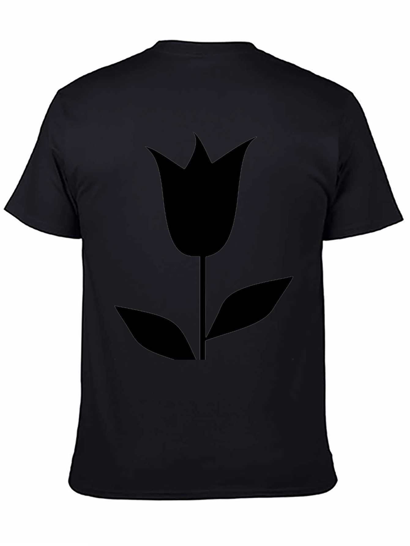 Minimalist Black Tulip Graphic Tee
