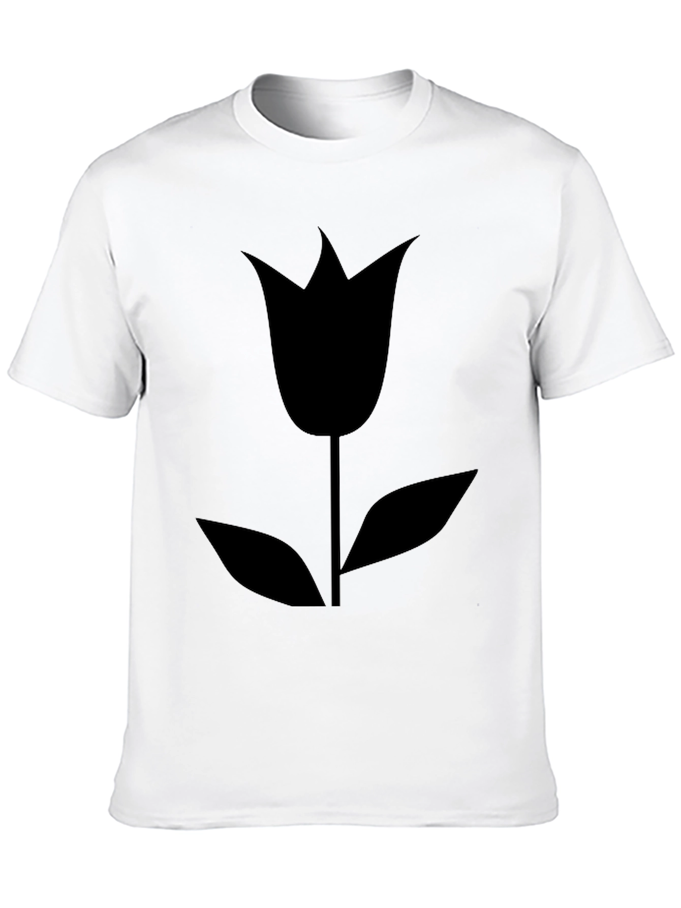Minimalist Black Tulip Graphic Tee