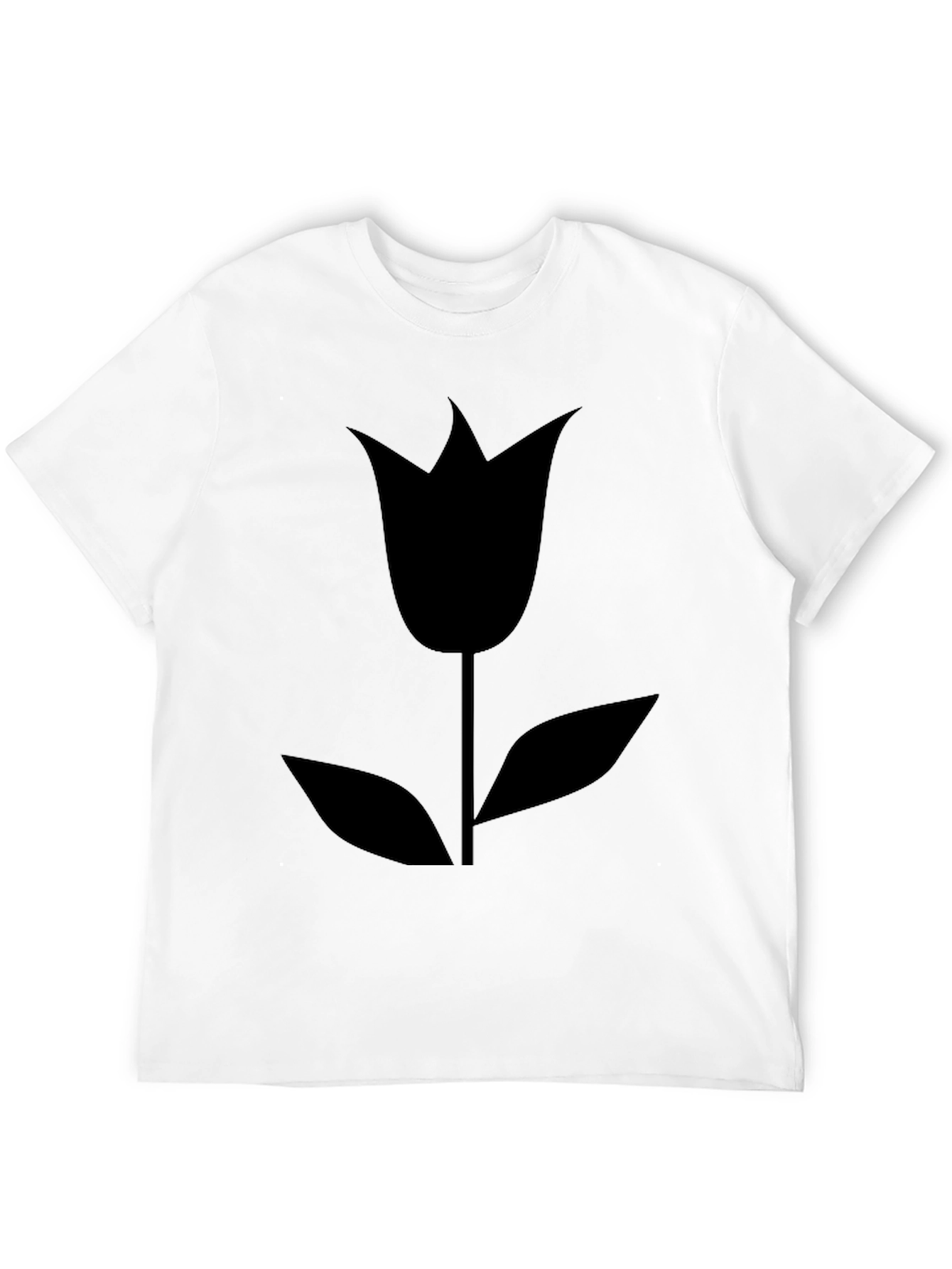 Minimalist Black Tulip Graphic Tee