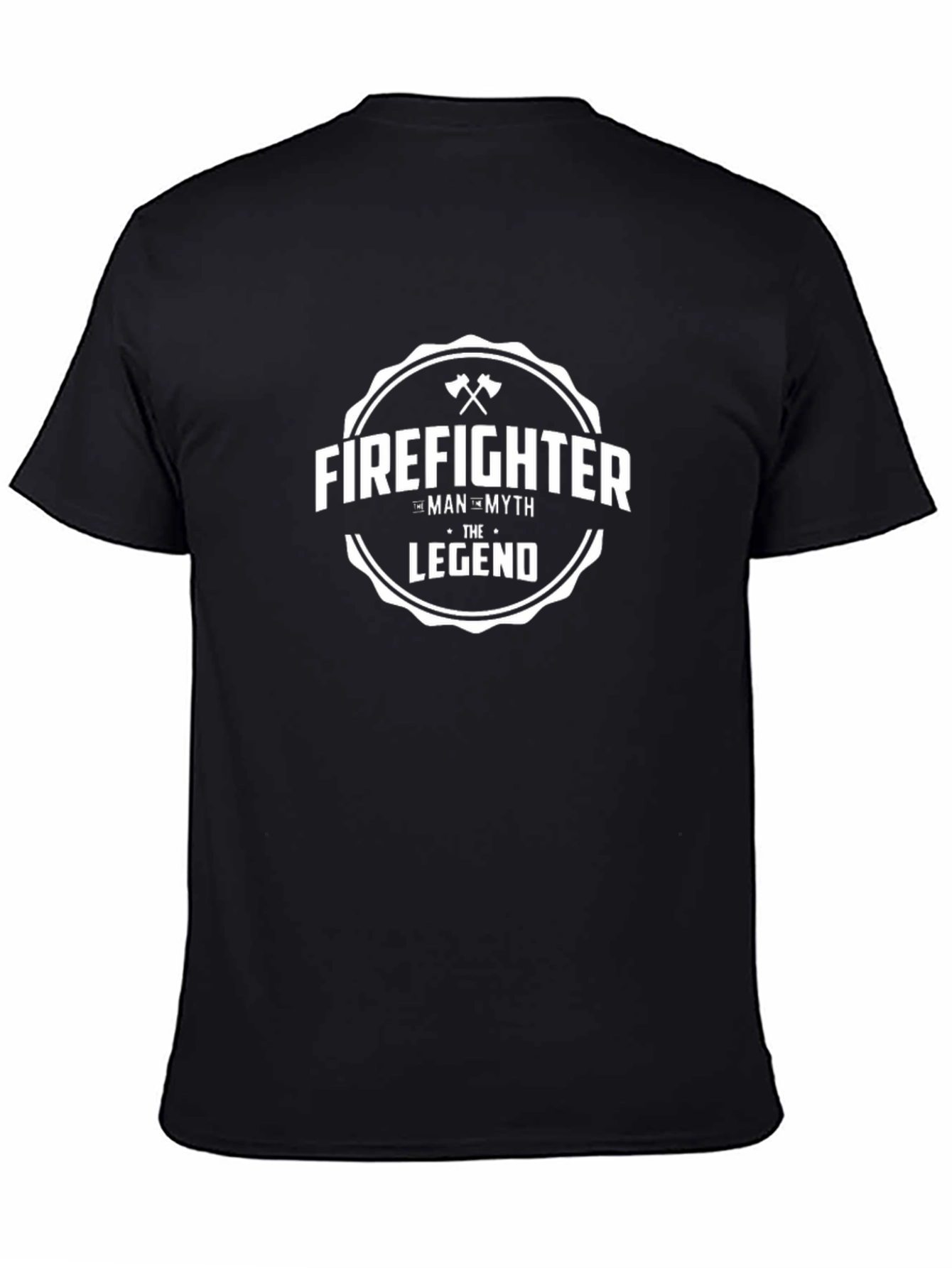 Firefighter Man Myth Legend Black T-Shirt