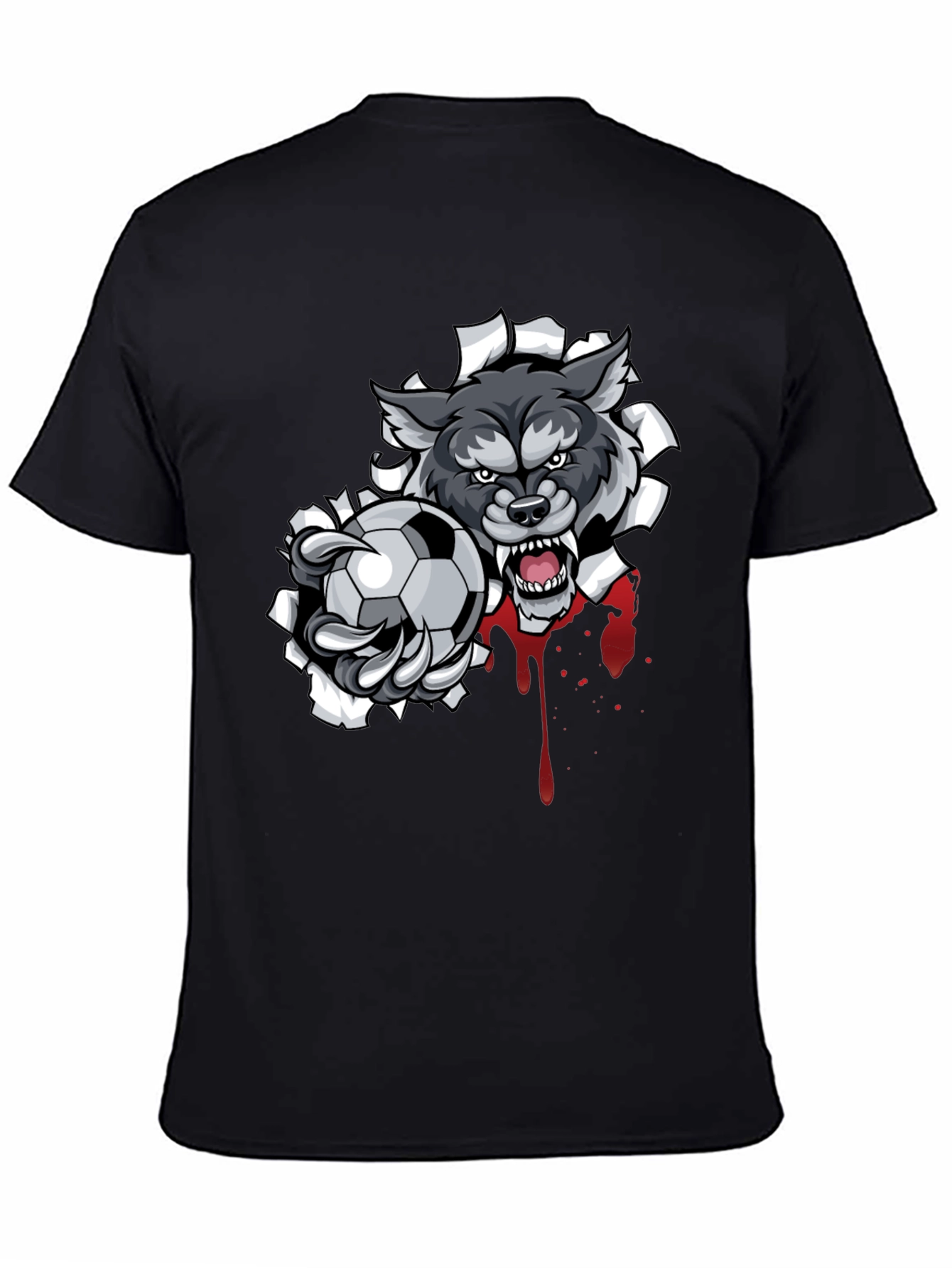 Wolf Soccer Ball Graphic T-Shirt