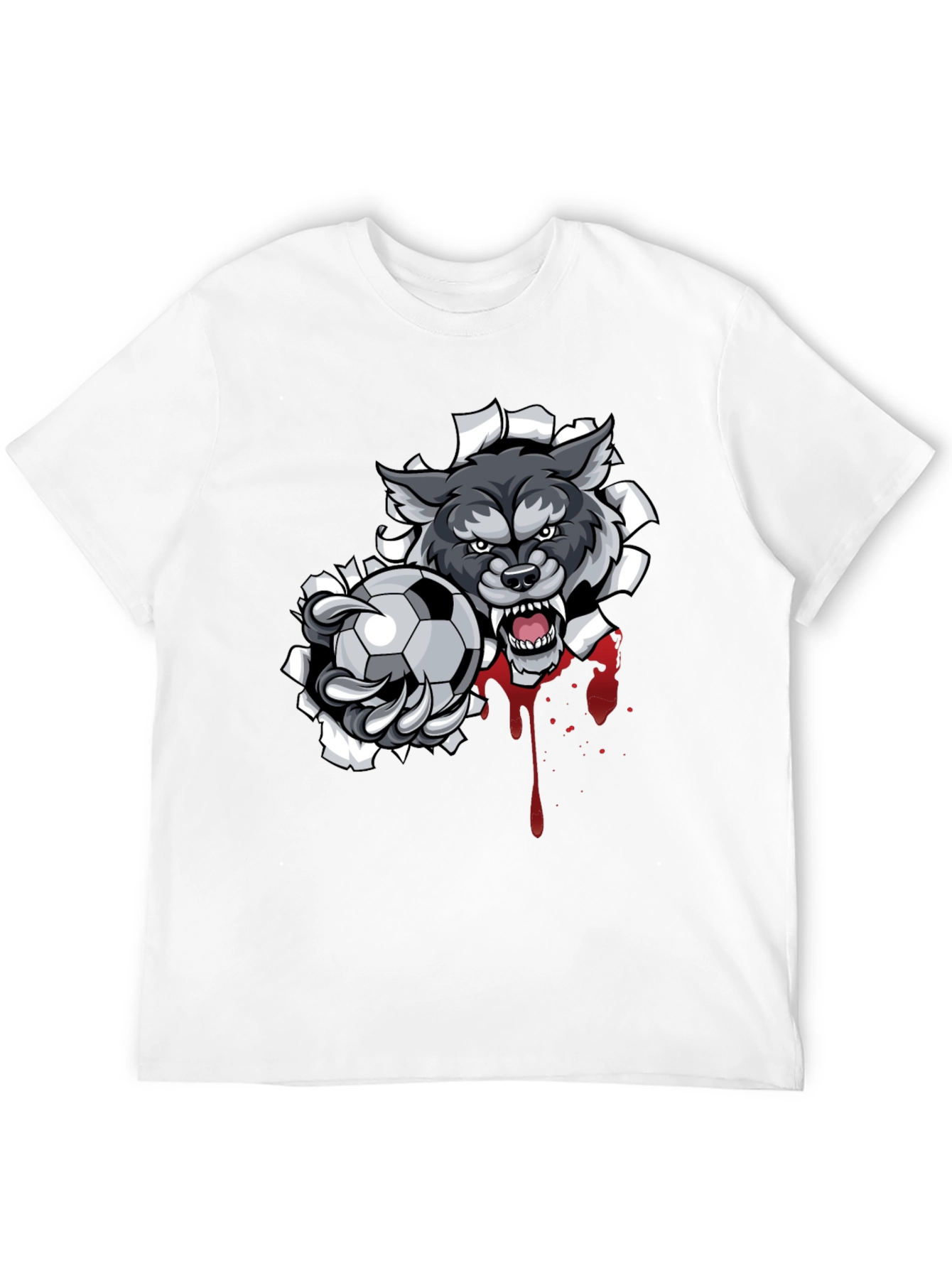 Wolf Soccer Ball Graphic T-Shirt