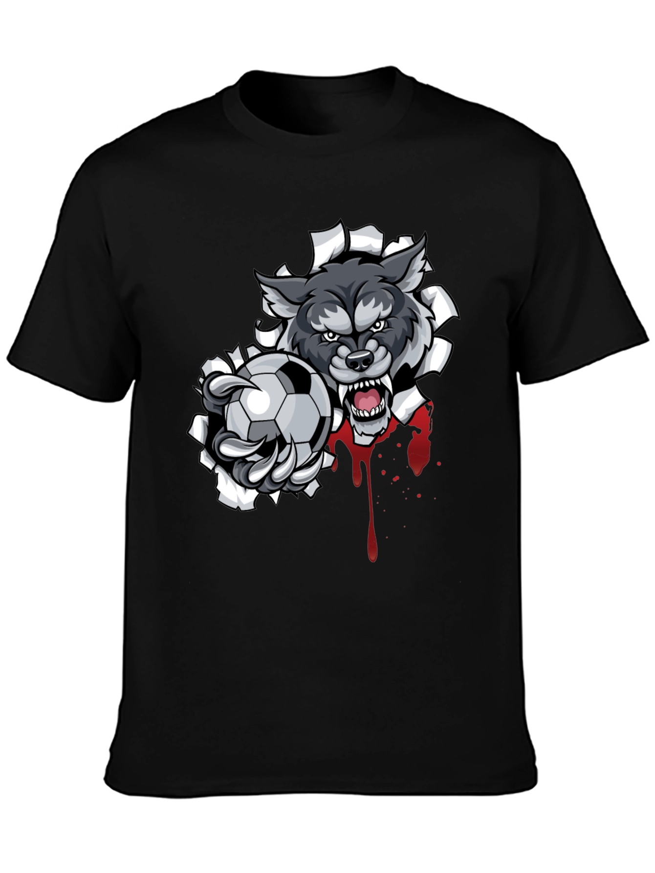 Wolf Soccer Ball Graphic T-Shirt