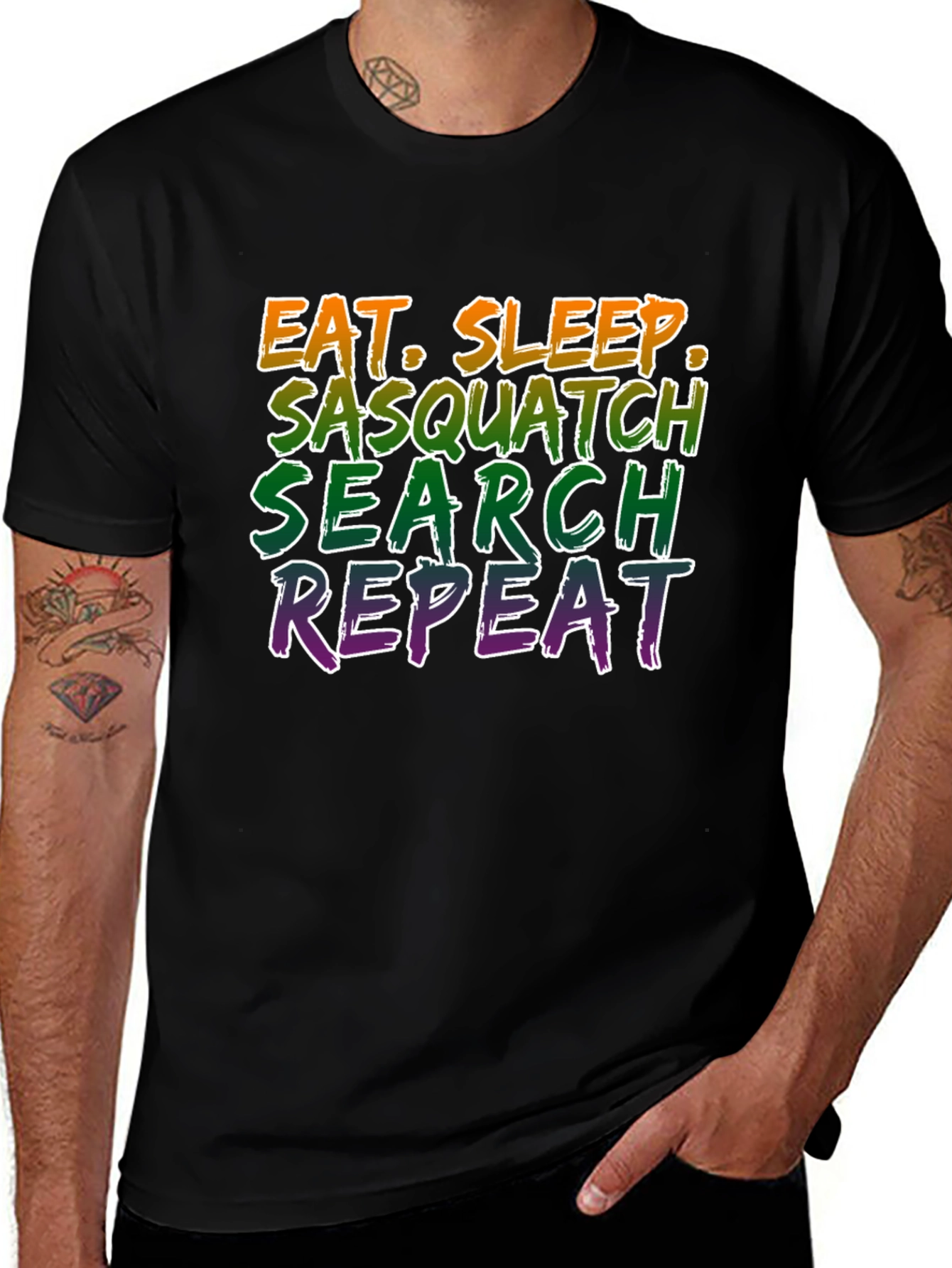Sasquatch Search Black Graphic Tee