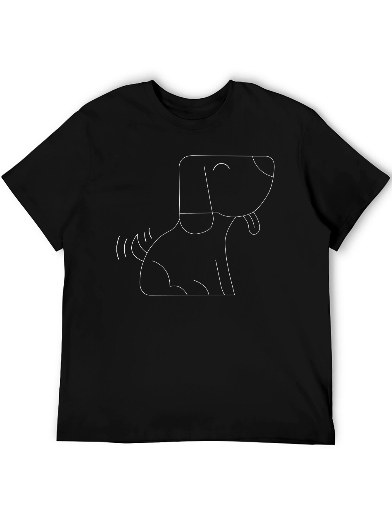 Minimalist Dog Graphic T-Shirt - Black