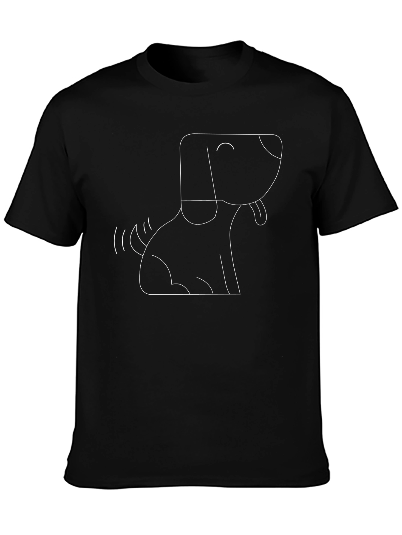 Minimalist Dog Graphic T-Shirt - Black