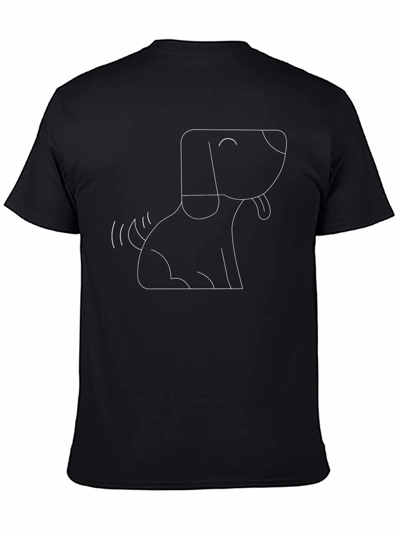 Minimalist Dog Graphic T-Shirt - Black