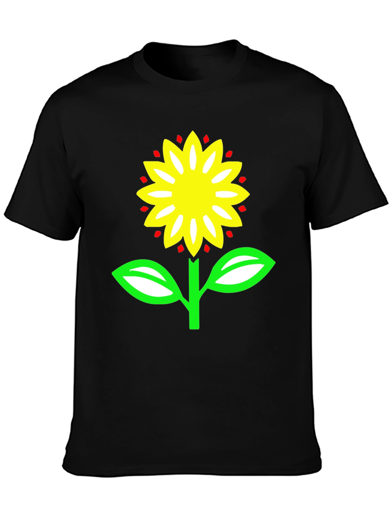 Sunflower Graphic Tee - Black Cotton T-Shirt