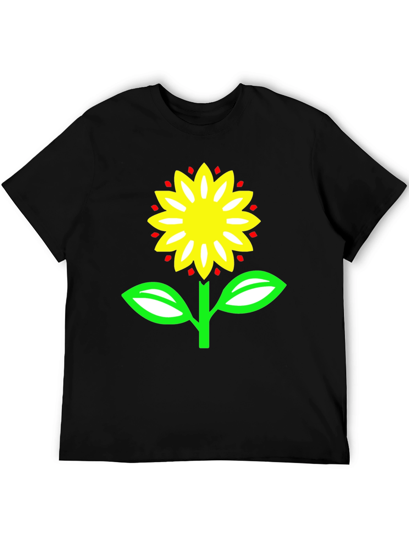 Sunflower Graphic Tee - Black Cotton T-Shirt