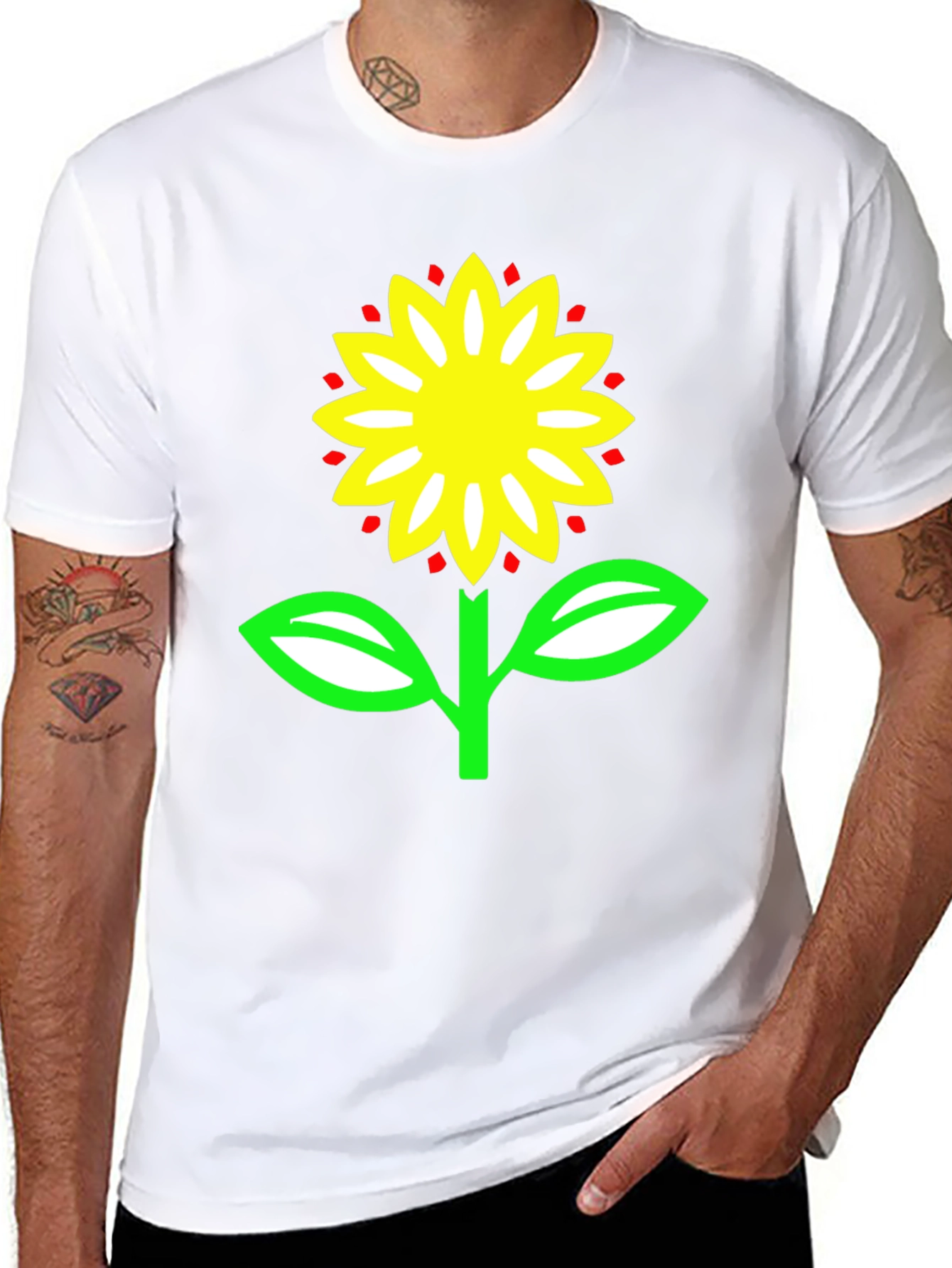 Sunflower Graphic Tee - Black Cotton T-Shirt
