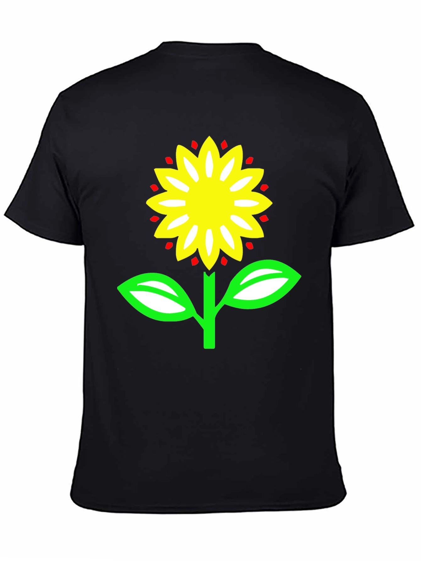 Sunflower Graphic Tee - Black Cotton T-Shirt