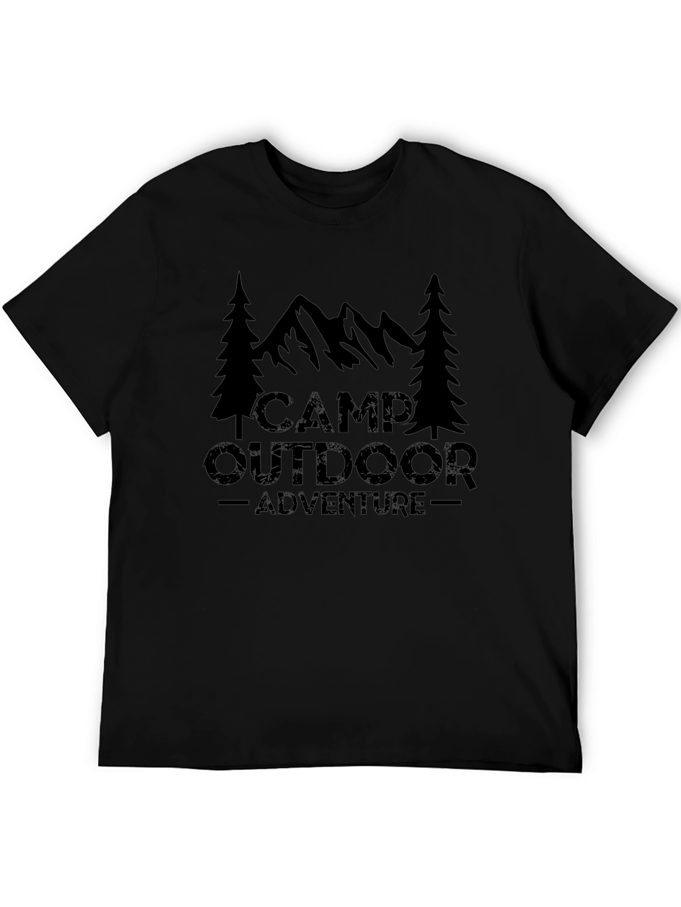 Camp Outdoor Adventure Graphic Tee - Black