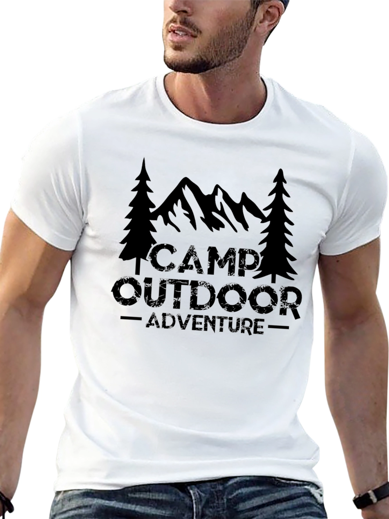 Camp Outdoor Adventure Graphic Tee - Black