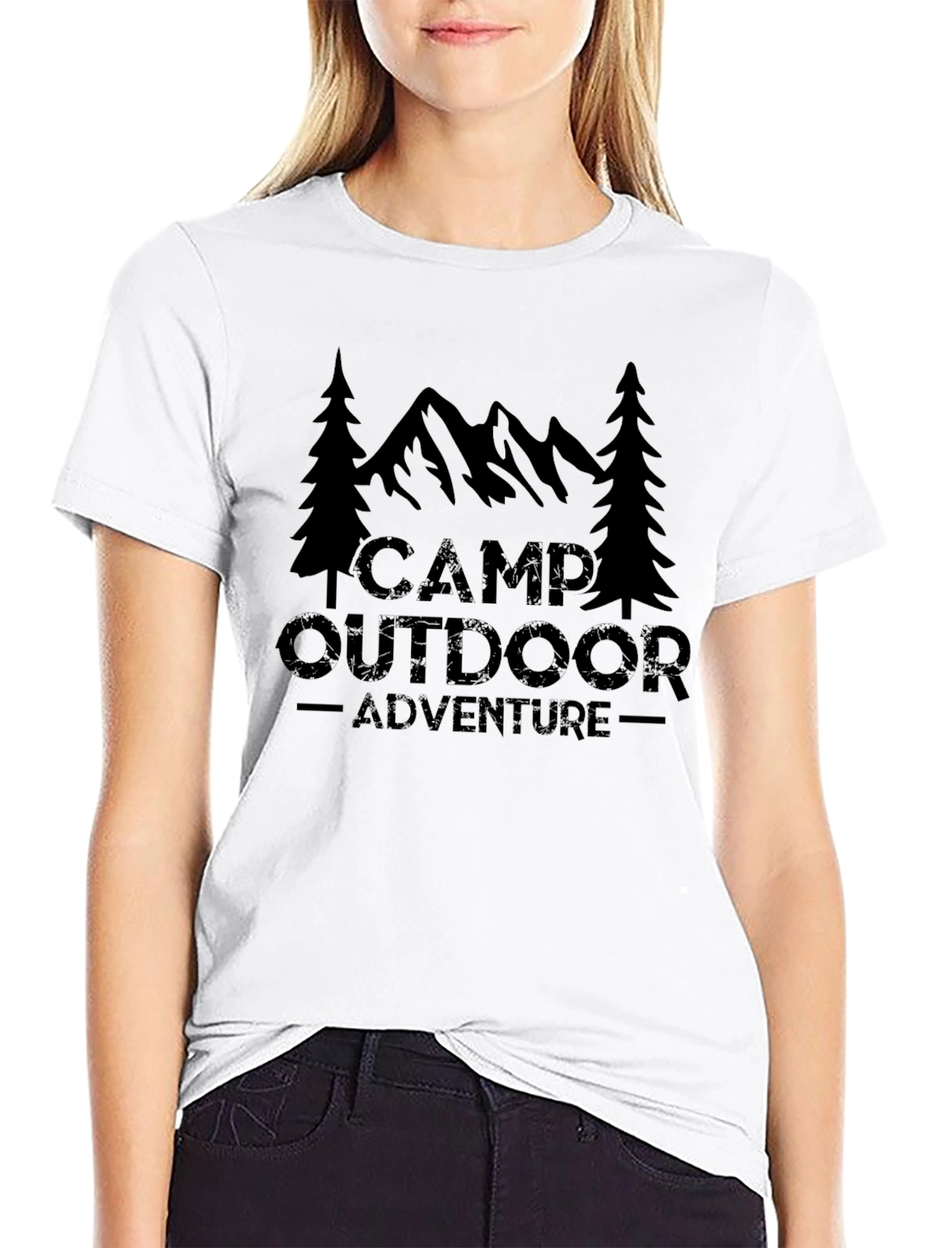 Camp Outdoor Adventure Graphic Tee - Black