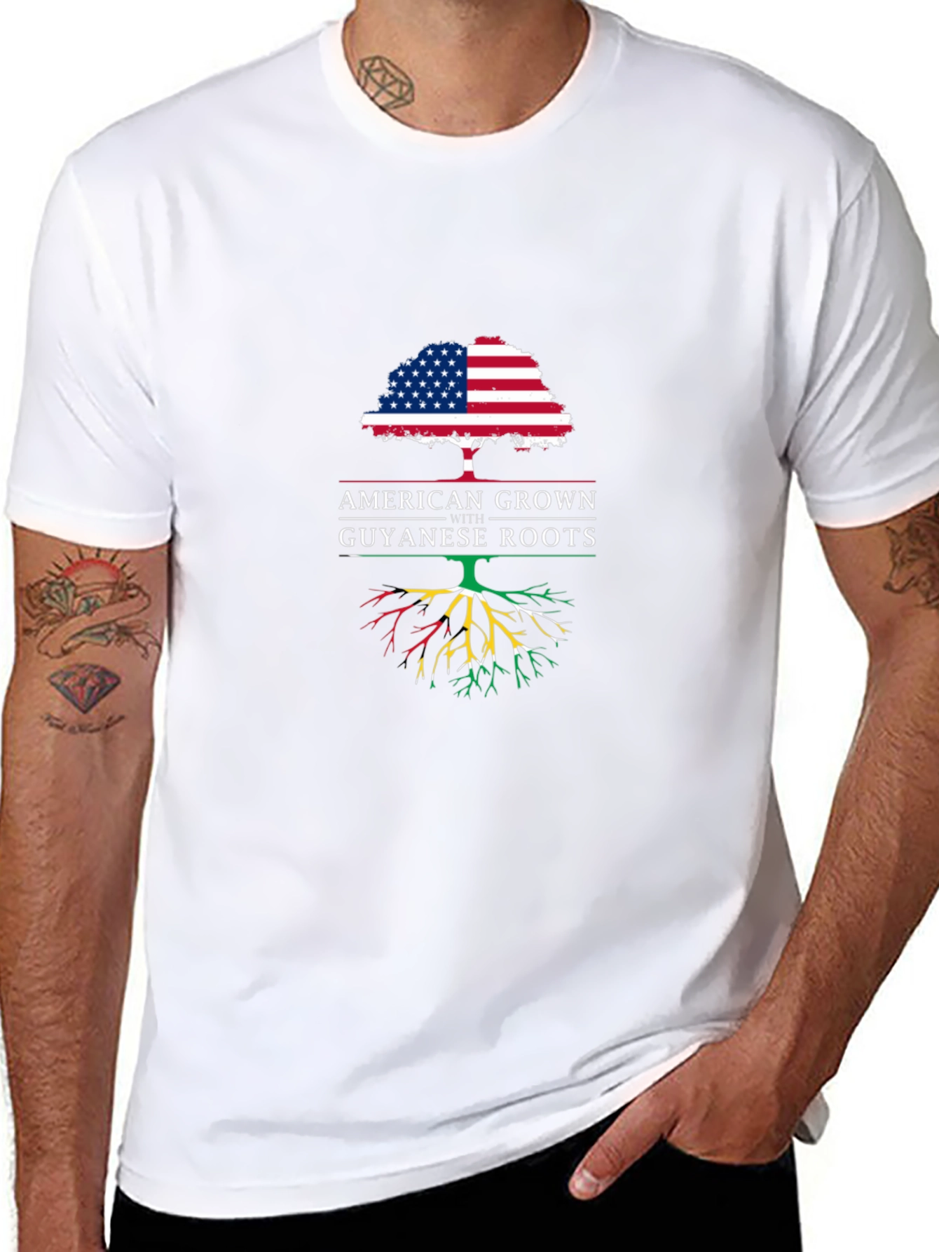 American Grown Guyanese Roots Graphic T-Shirt