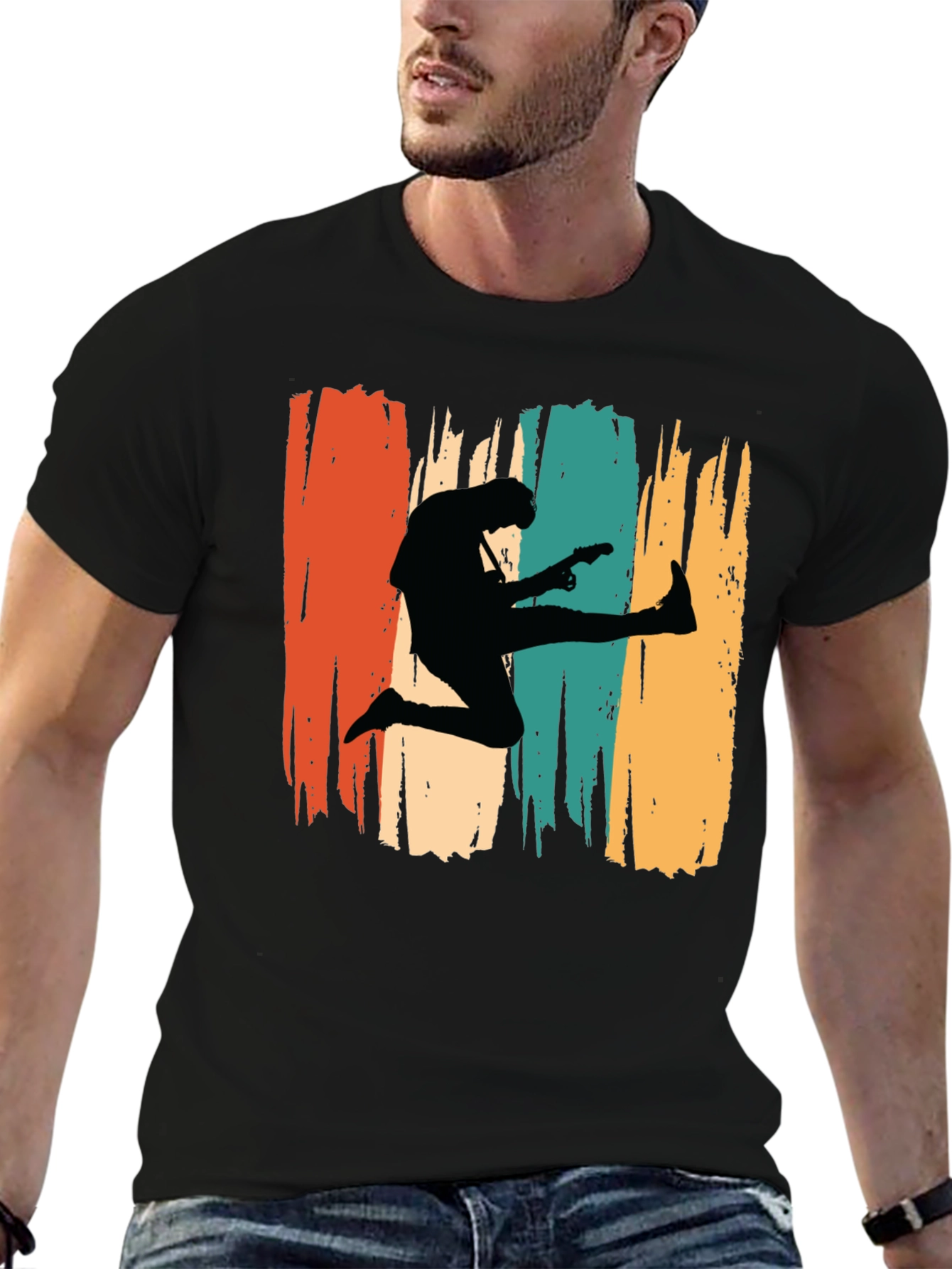 Retro Guitarist T-Shirt Music Lover Tee