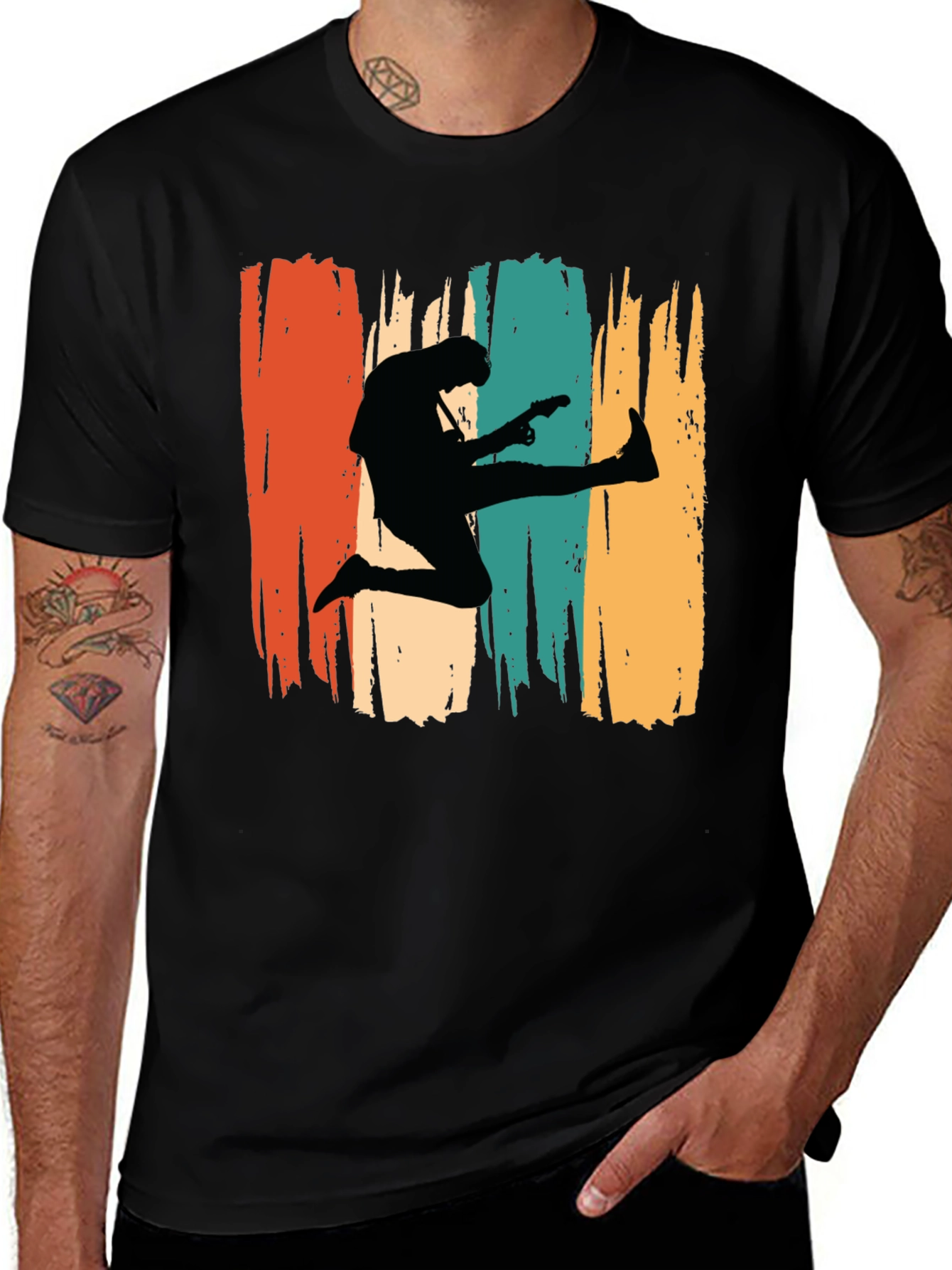 Retro Guitarist T-Shirt Music Lover Tee