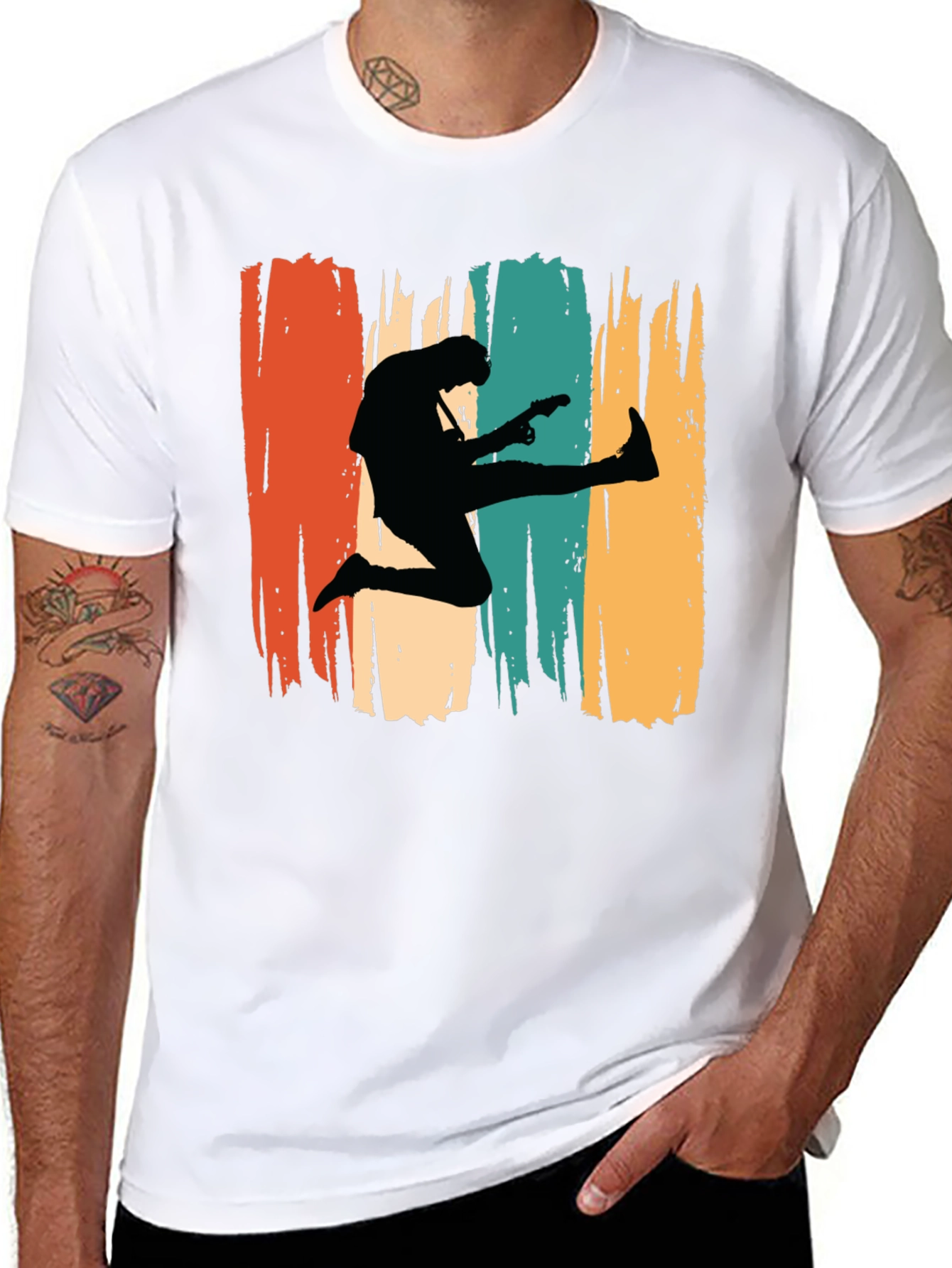 Retro Guitarist T-Shirt Music Lover Tee