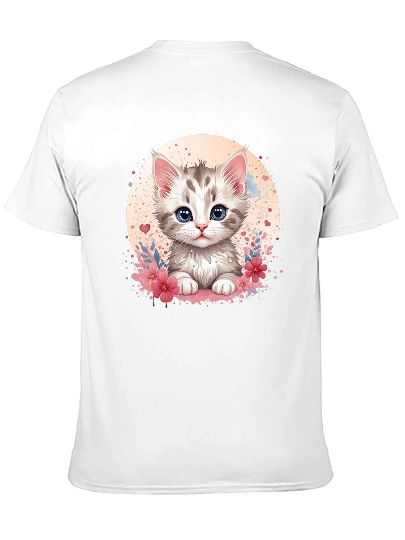 Cute Kitten Graphic Black T-Shirt