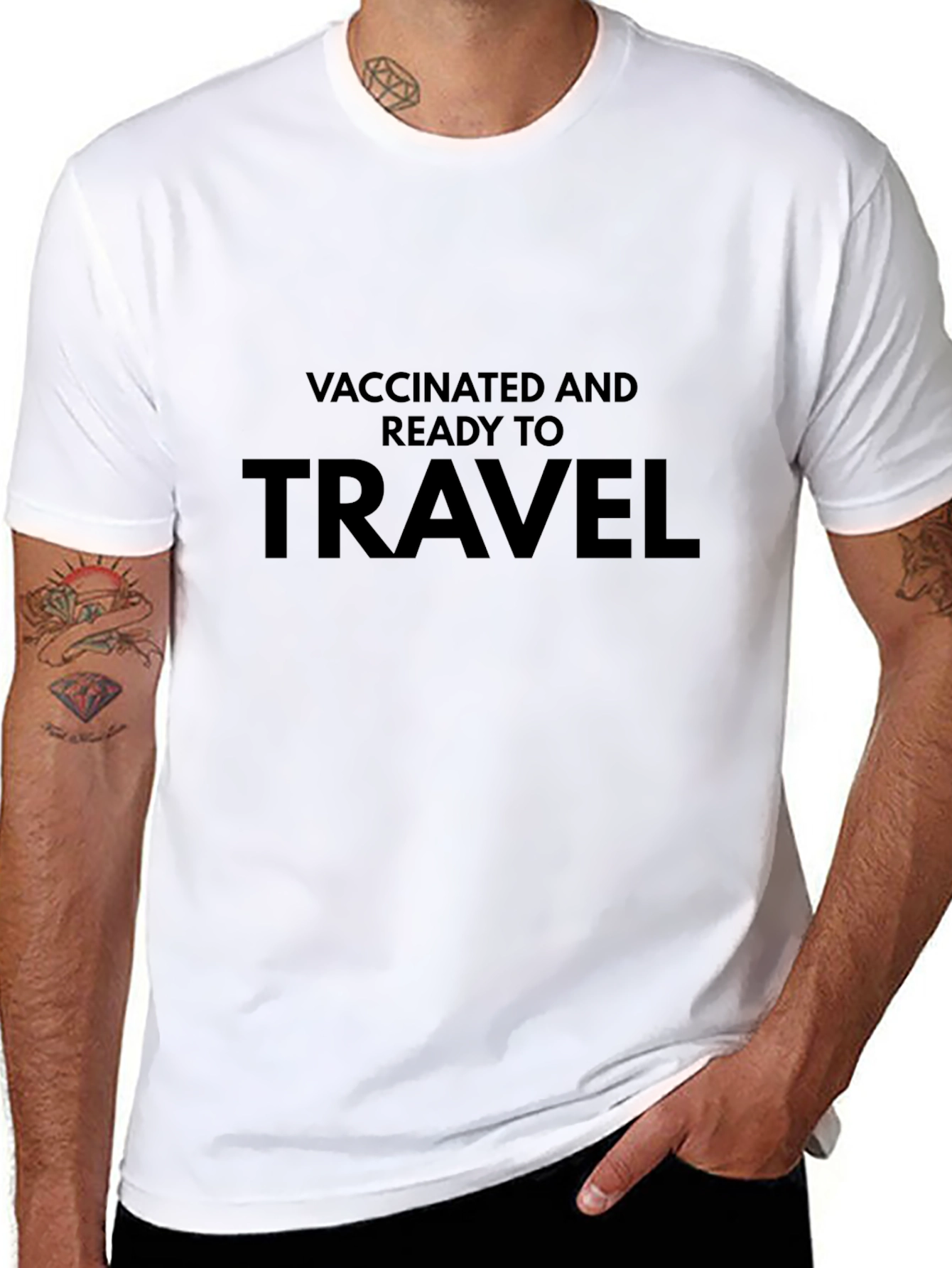 Vaccinated & Ready To Travel Black T-Shirt