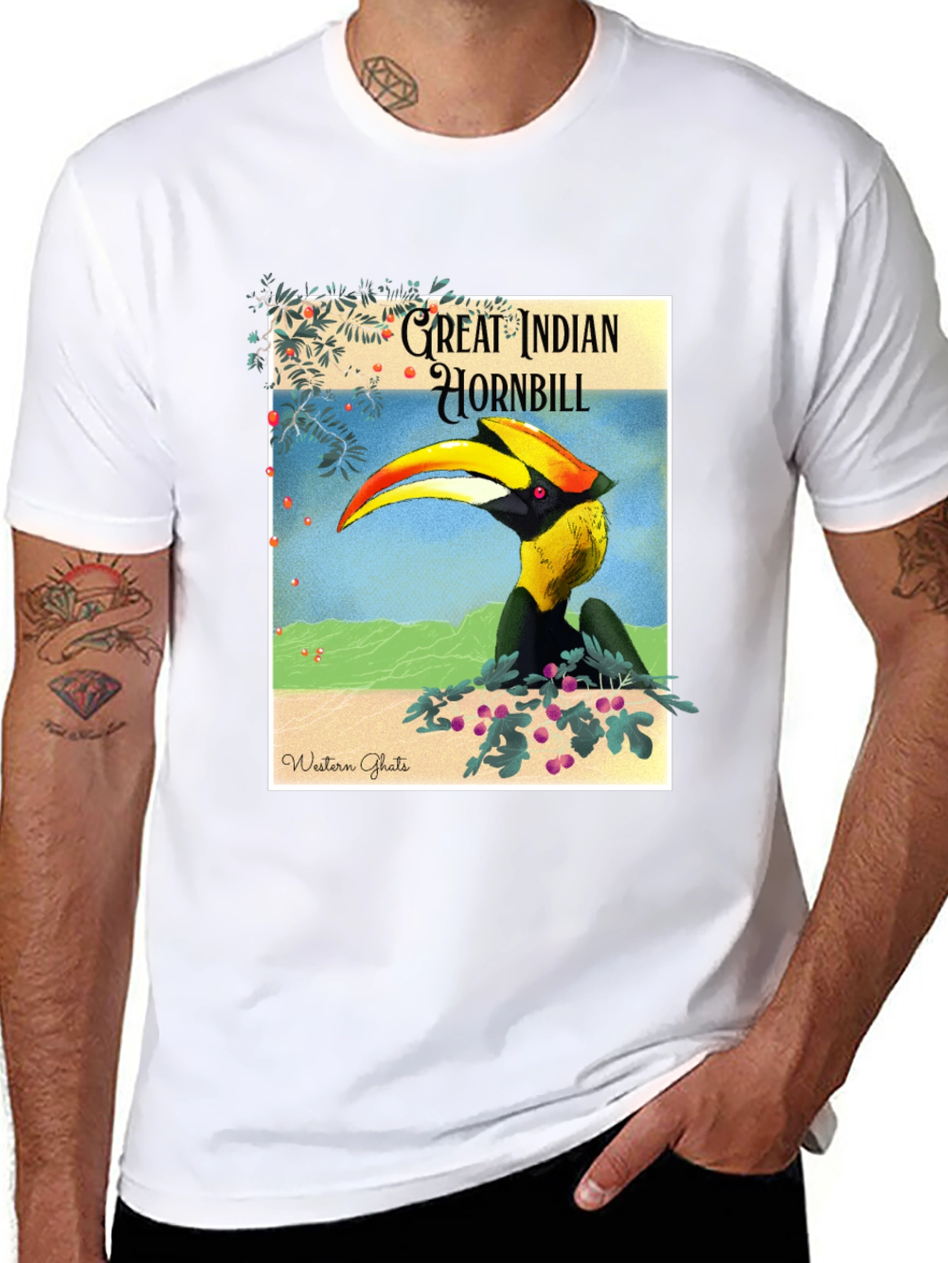 Great Indian Hornbill Graphic Tee