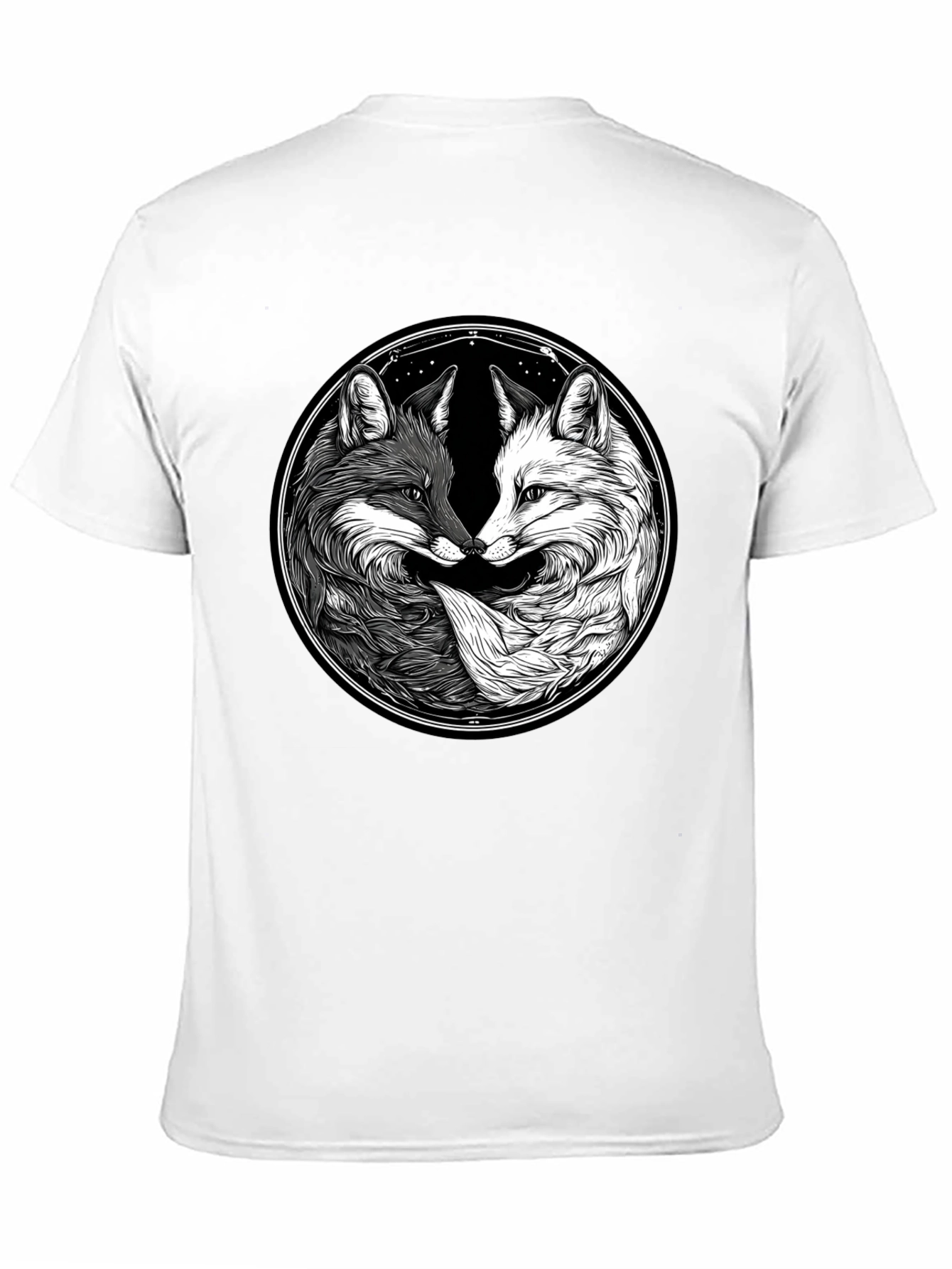Yin Yang Fox Graphic T-Shirt - Balance & Harmony