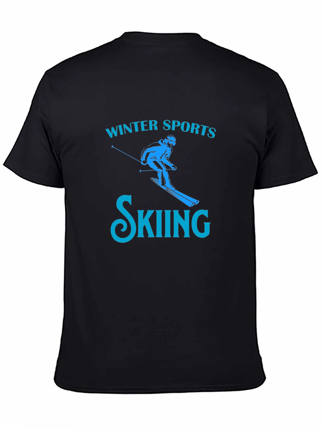 Winter Sports Skiing T-Shirt - Black