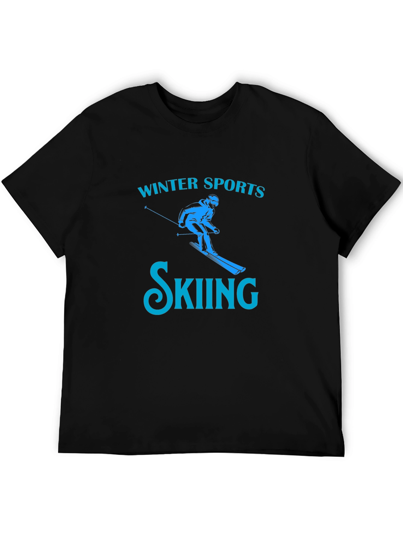 Winter Sports Skiing T-Shirt - Black