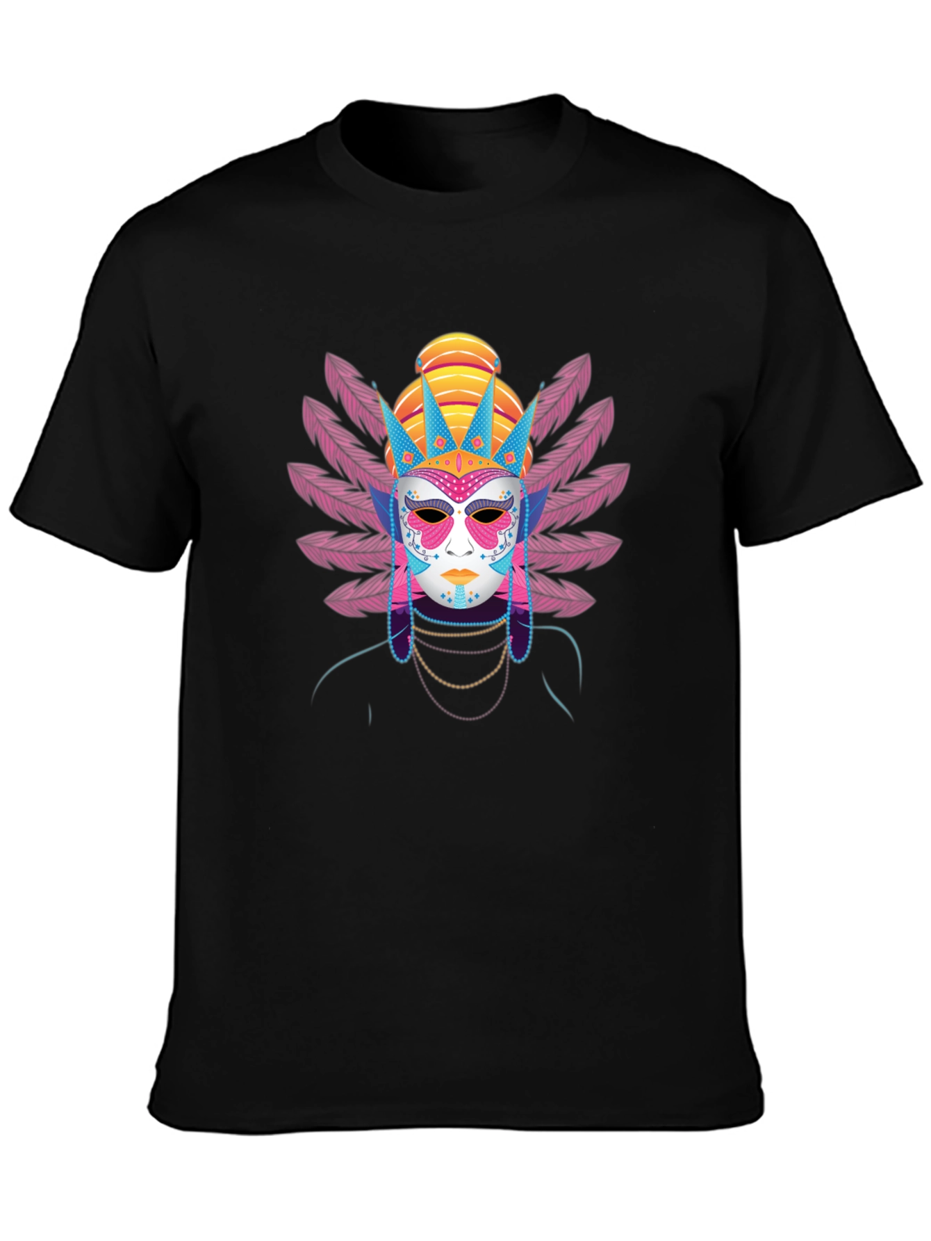 Masked Festival Graphic Tee - Unique Design