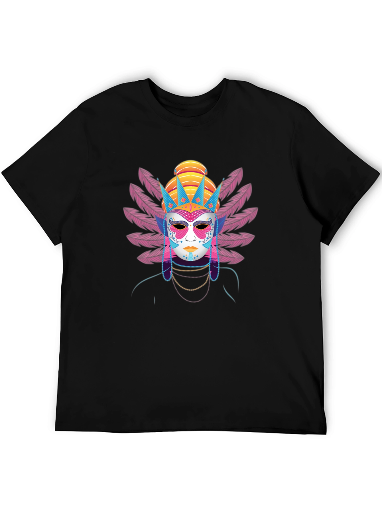 Masked Festival Graphic Tee - Unique Design