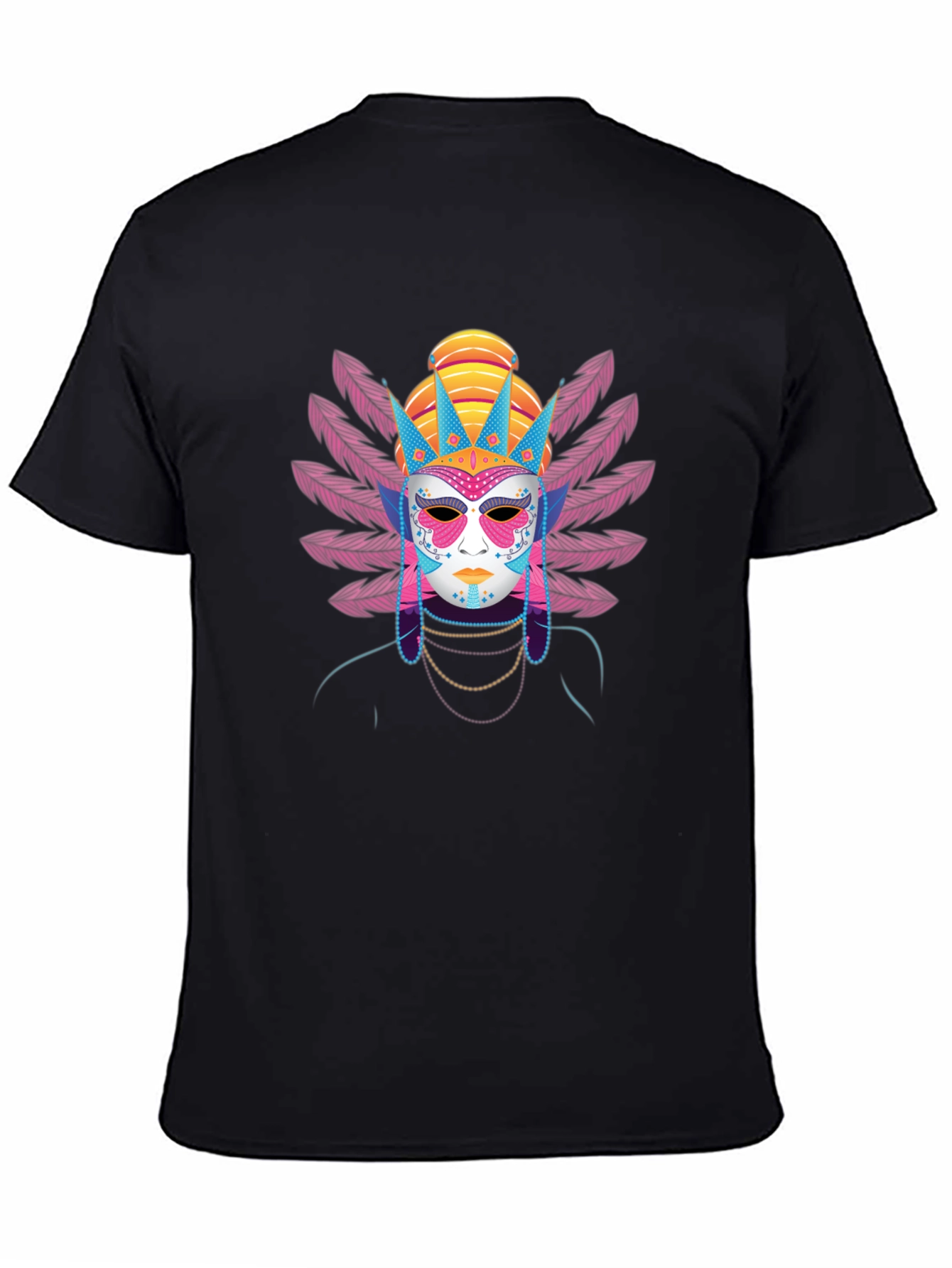 Masked Festival Graphic Tee - Unique Design