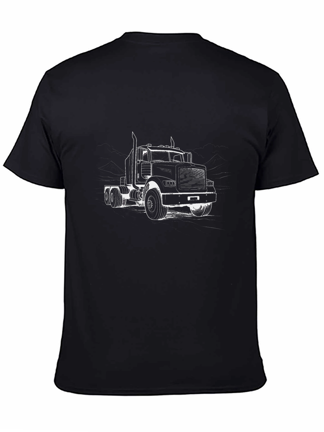 Truck Graphic Tee - Black Cotton T-Shirt