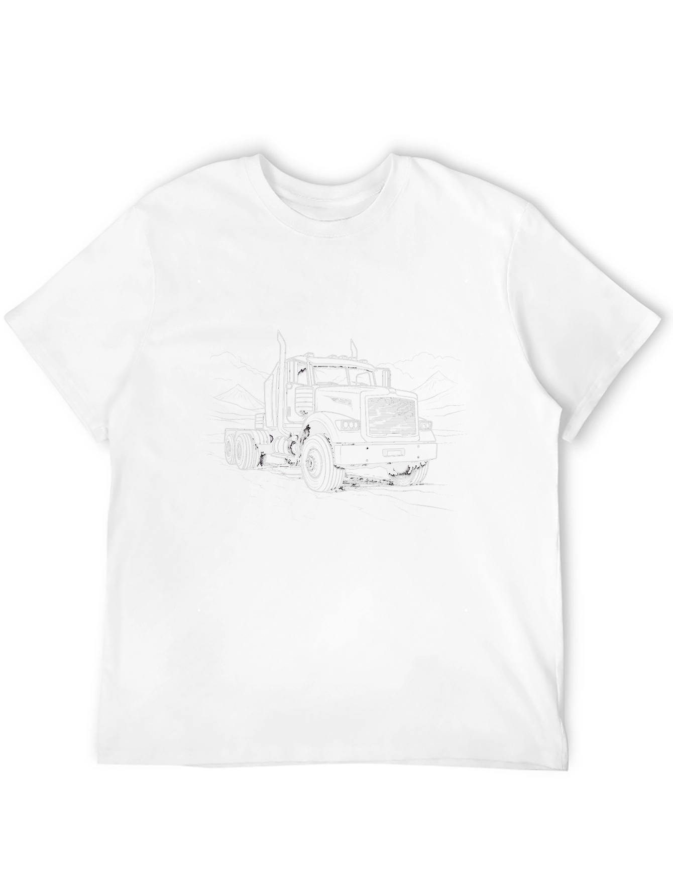 Truck Graphic Tee - Black Cotton T-Shirt