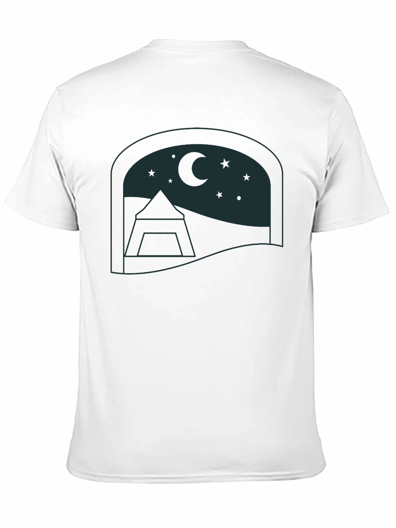 Night Sky Camping Graphic Tee - Soft Black Cotton