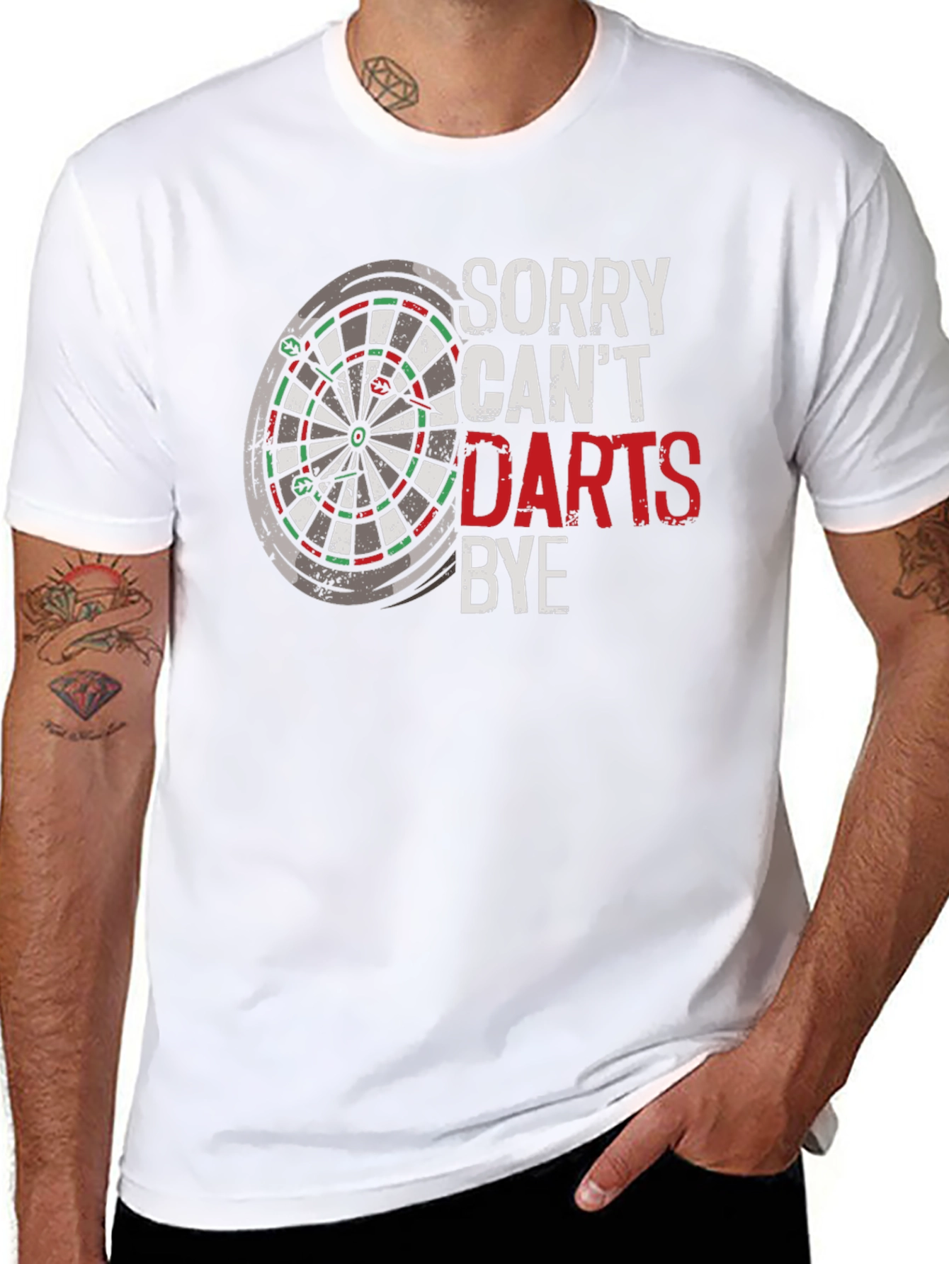 Sorry Cant Darts Bye Black T-Shirt
