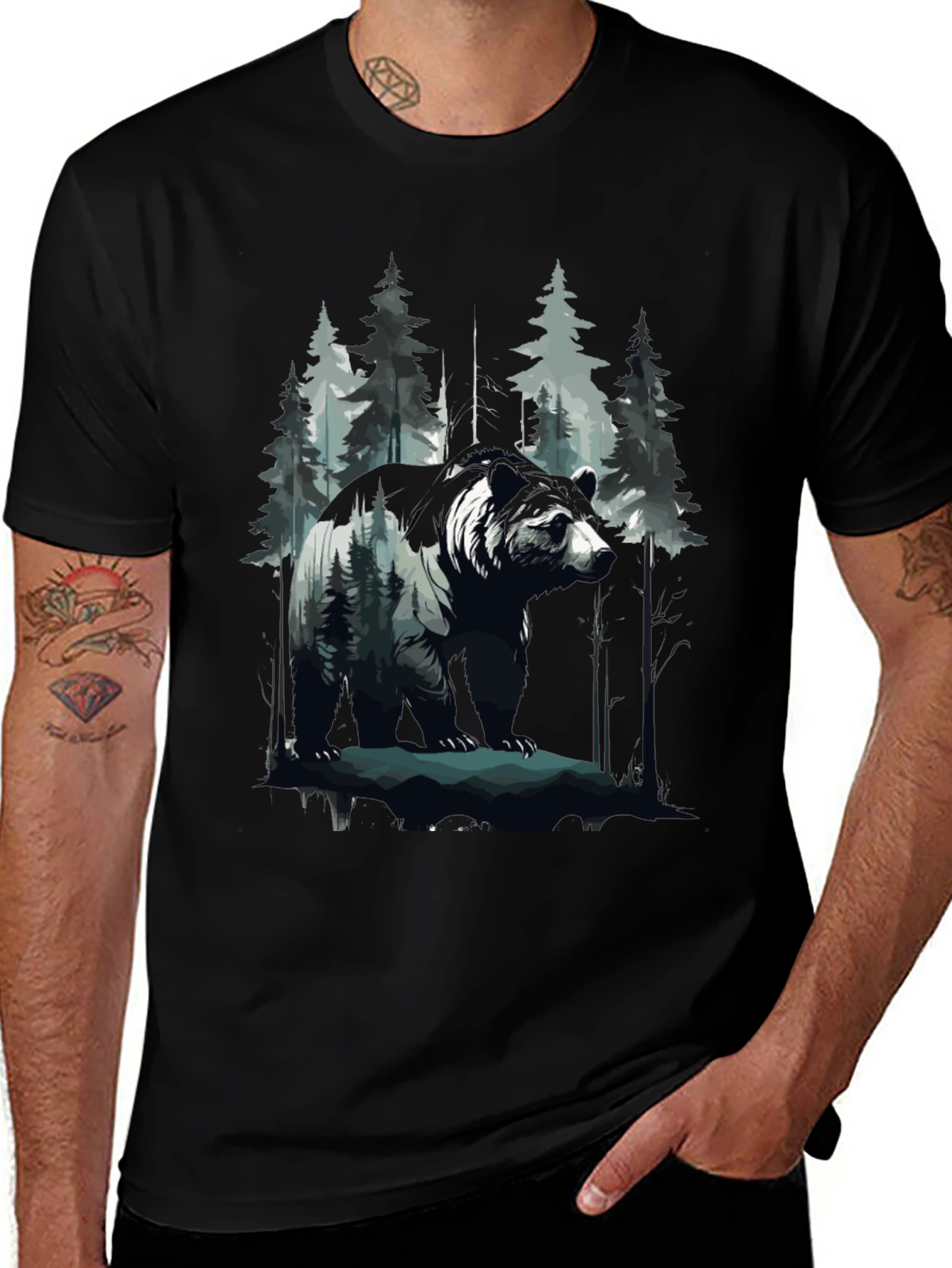 Bear in Woods Graphic Tee
