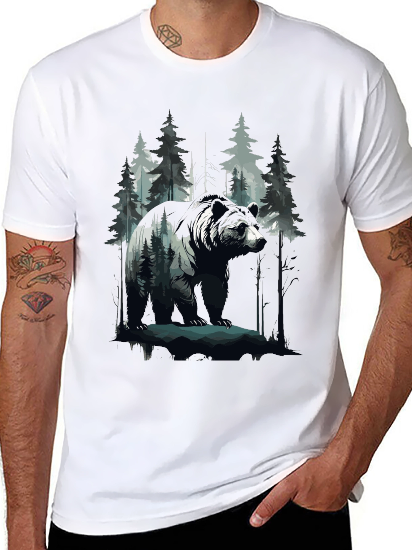 Bear in Woods Graphic Tee