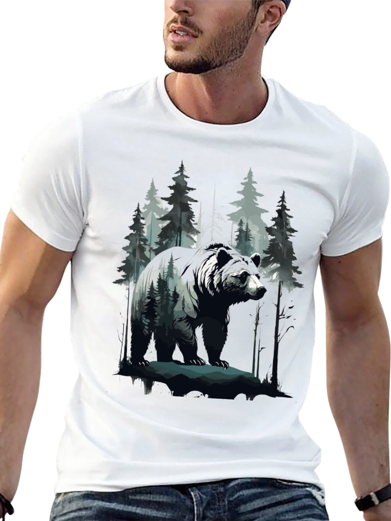 Bear in Woods Graphic Tee